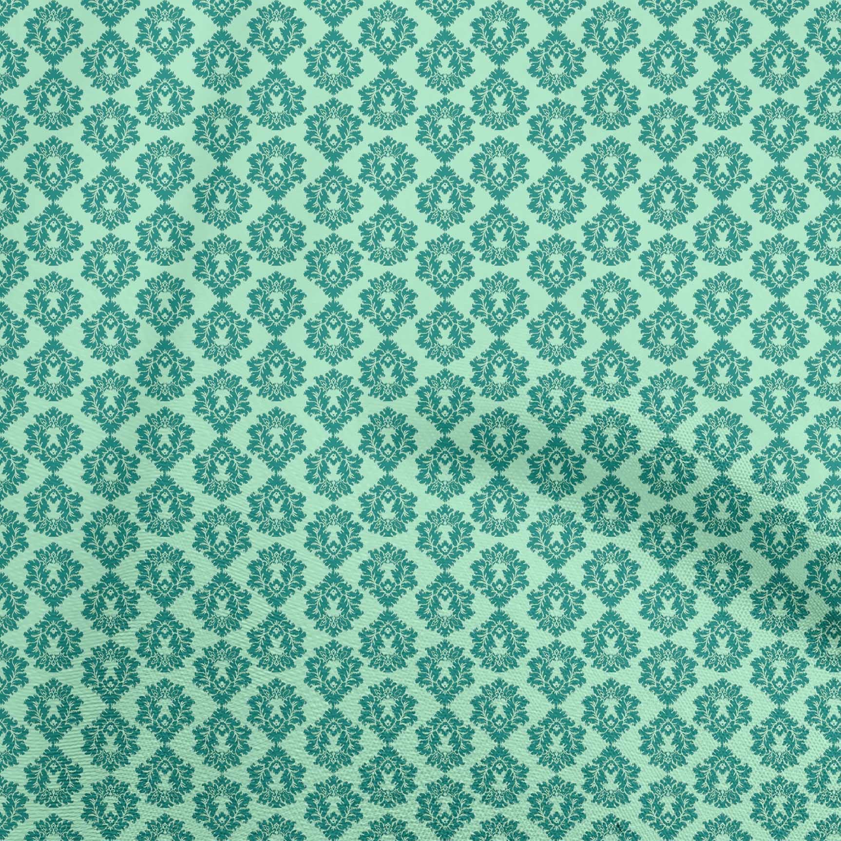 oneOone Cotton Flex Sea Green Geometric Print Fabric by The Yard - 40 Inch Wide for DIY Clothing, Quilting & Home Decor Sewing Projects | Soft, Durable & Easy to Sew