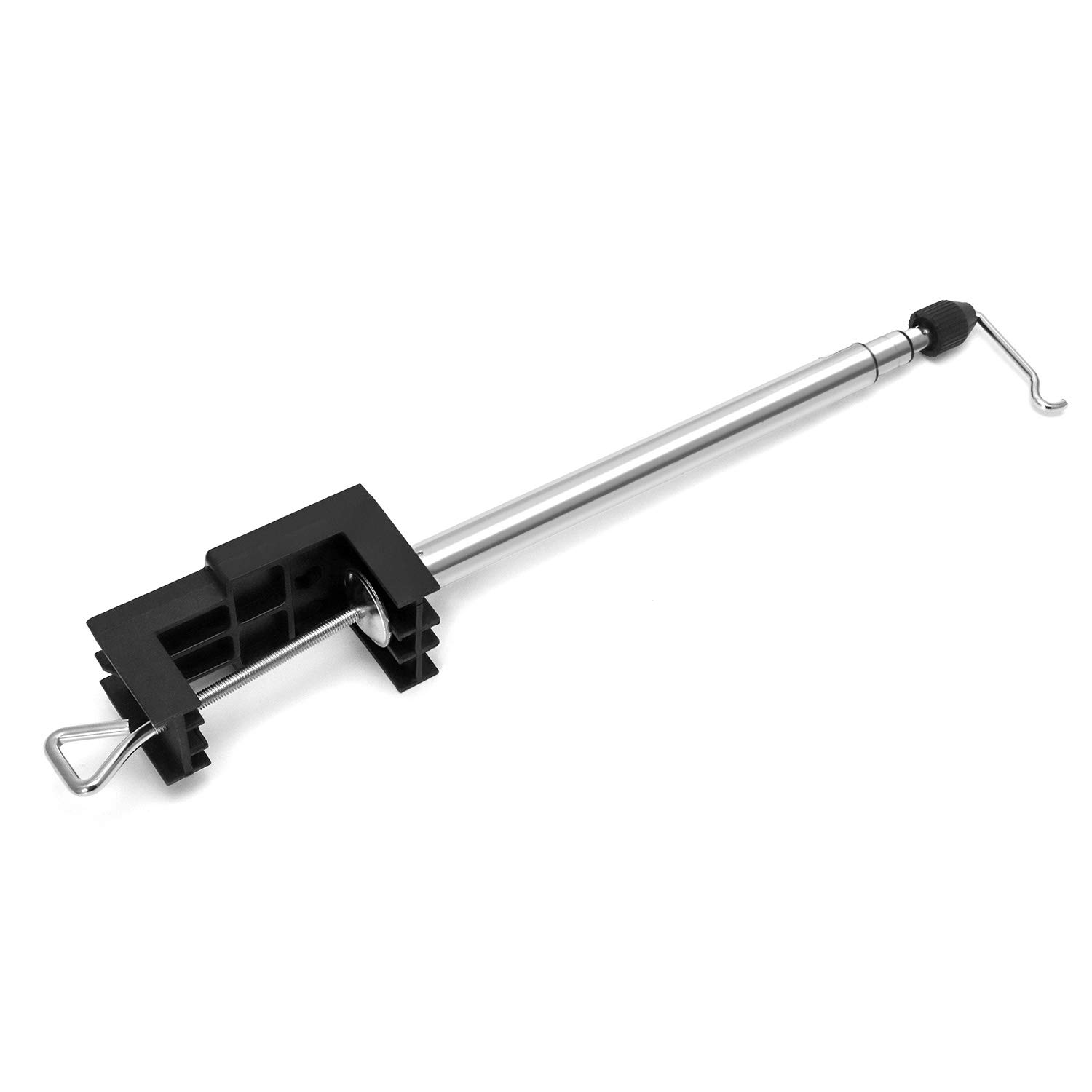 QWORK Rotary Tool Stand with Table Clamp - Telescopic Hanging Holder for Grinders & Flex Shaft Tools - Durable for Household, Industrial & Outdoor Use - Perfect for DIY Projects, Metalworking & Woodworking