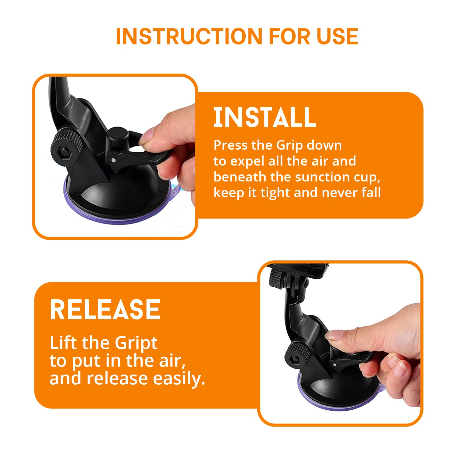 MiPremium Universal Car Suction Cup Mount for GoPro Hero 13/12/11/10/9/8/7/6/5/4/3/3+/2, Max, Hero+, Session & Action Cameras - Windshield & Glass Window Dash Cam Holder - Perfect for Cars, Trucks, Boats & Outdoor Adventures