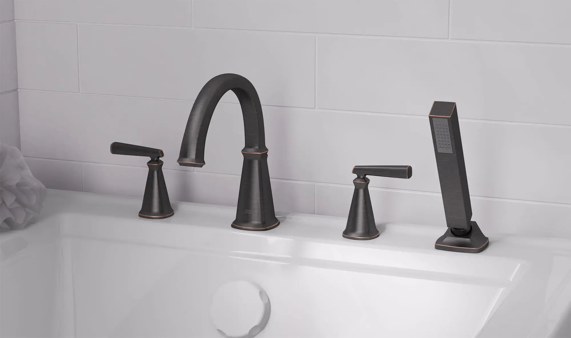 Edgemere® Bathtub Faucet with Lever Handles & Personal Shower - Compatible with Flash® Rough In Valve - Perfect for Bathroom Renovation and Spa-Like Shower Experience