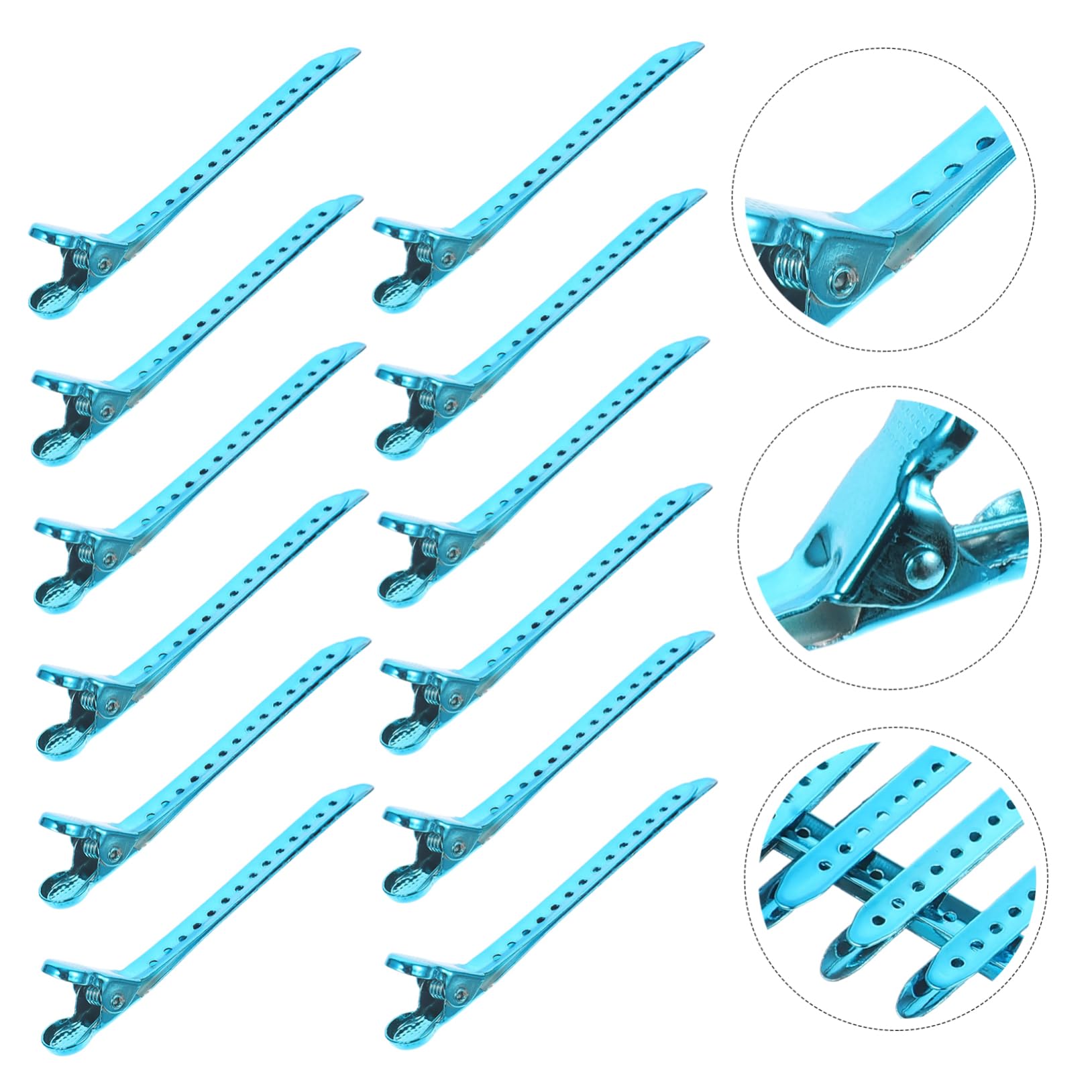 POPETPOP Salon Hair Clips 12pcs - Stainless Steel Hairdressing Clips for Haircut Sectioning - Perfect for Styling & Coloring
