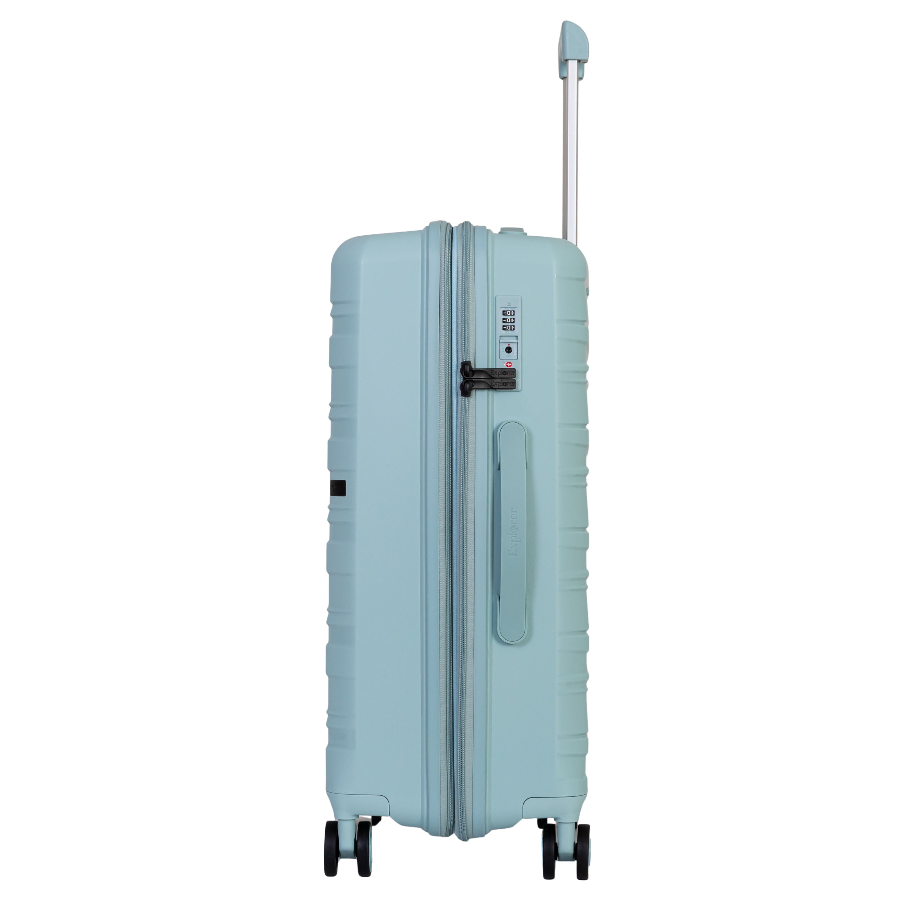 Explorer Breeze Anti-Theft Expandable 2-Piece Luggage Set (Carry-On & Medium Checked) - Lightweight Durable Suitcase for Air Travel, Business Trips & Family Vacations