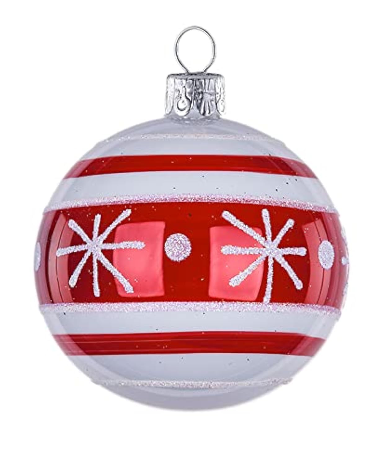 Hand-Blown Glass Christmas Ornament Balls Set of 6 - 7cm Diameter Holiday Tree Decorations for Xmas, Home, Party & Festive Decor