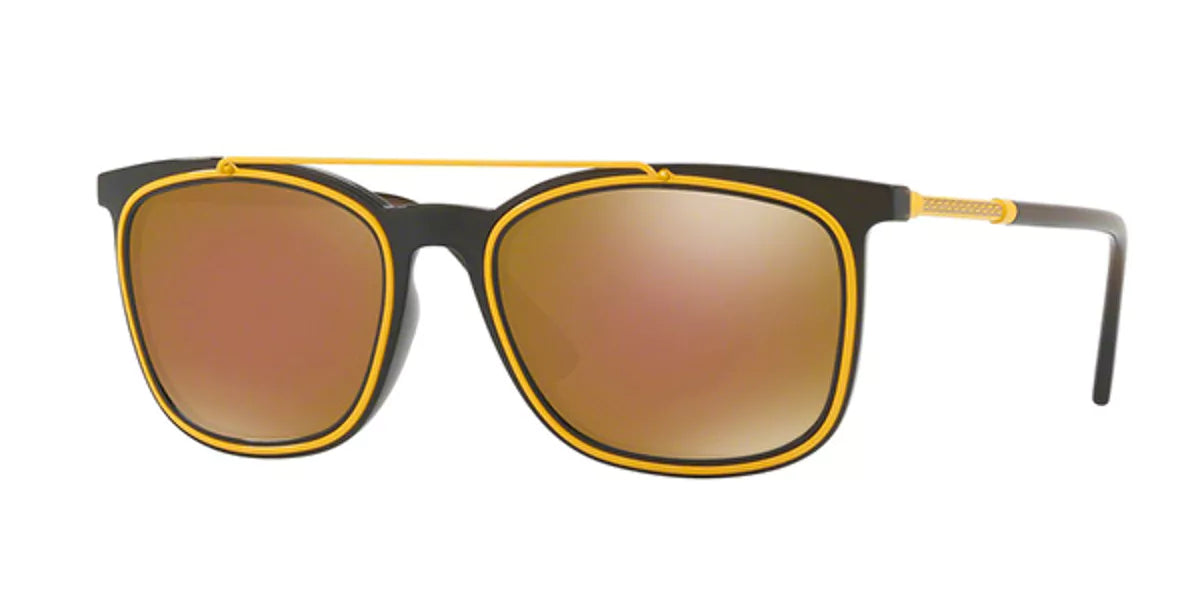 Versace VE4335 5256F9 Green/Bronze Sunglasses - Polarized Aviator Mirrored Lenses for Men & Women | UV Protection, Fashion Luxury Shades for Driving, Beach & Outdoor Activities