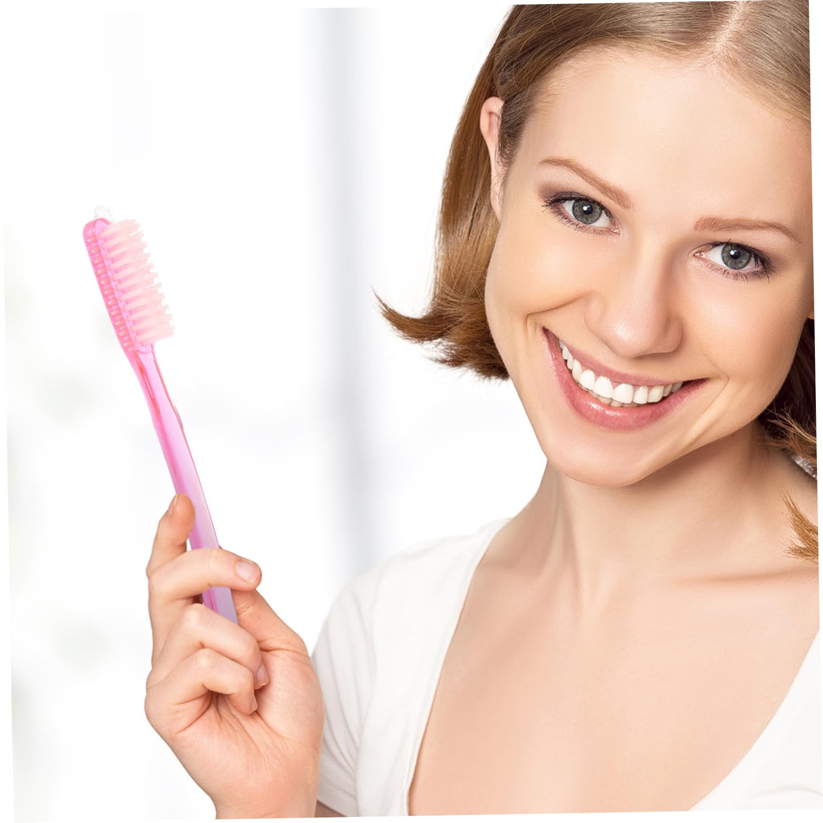 6-Pack Hard Bristle Toothbrushes for Adults - Travel & Hotel Toothbrushes in Bulk - Medium Firmness Cleaning Toothbrushes for Home, Office & On-The-Go Use