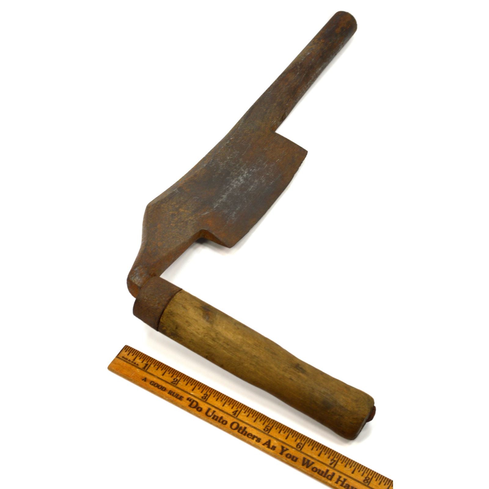 Antique COOPERS CHAMFER DRAW KNIFE by L&I.J WHITE - L Shaped 5 CURVED BLADE c1837 - Vintage Woodworking Tool for Barrel Making & Carpentry Projects