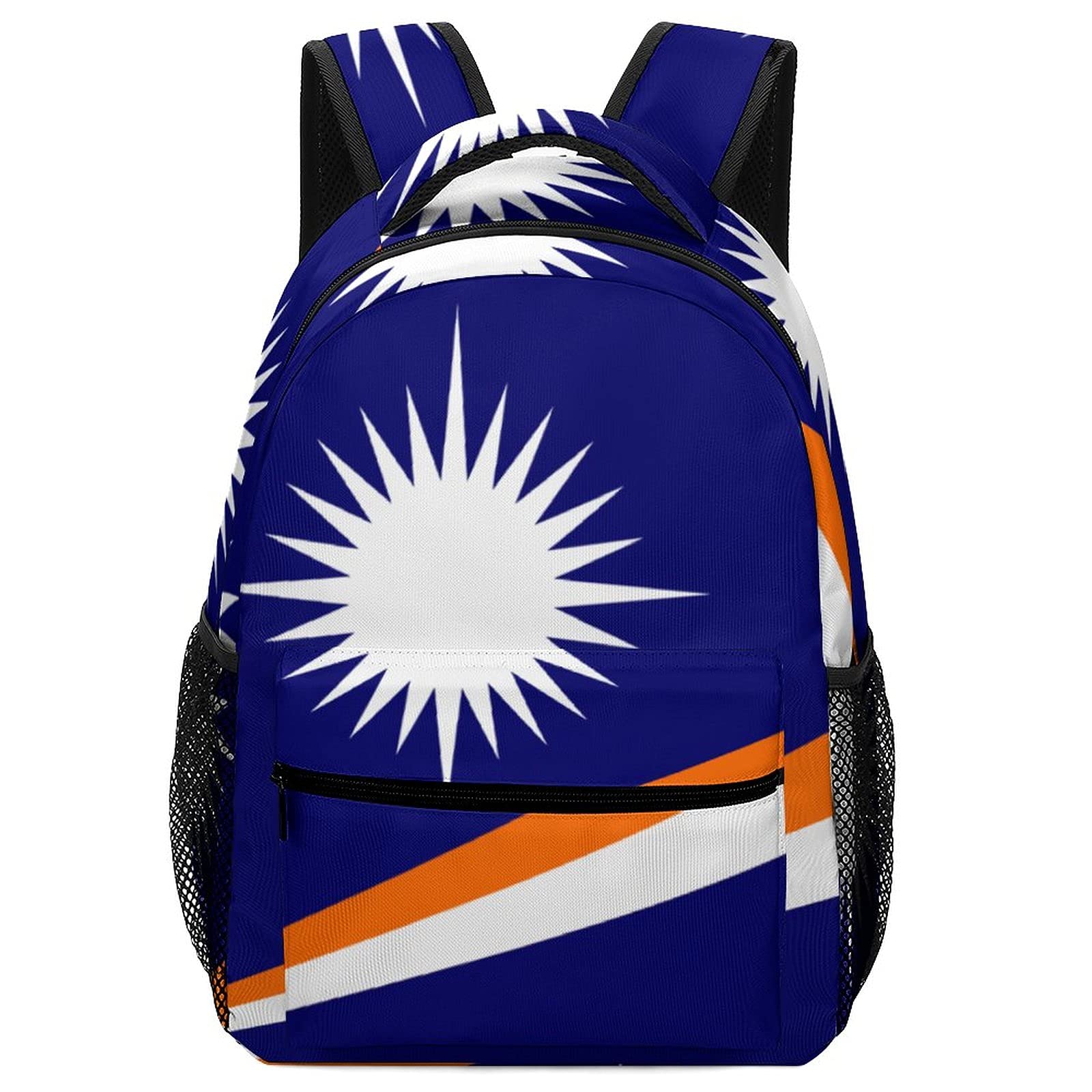 Premium Marshall Islands Flag Printed Backpack for Boys & Girls - Durable School & Camping Backpack with Padded Shoulder Straps - Perfect for Travel, Hiking & Outdoor Adventures