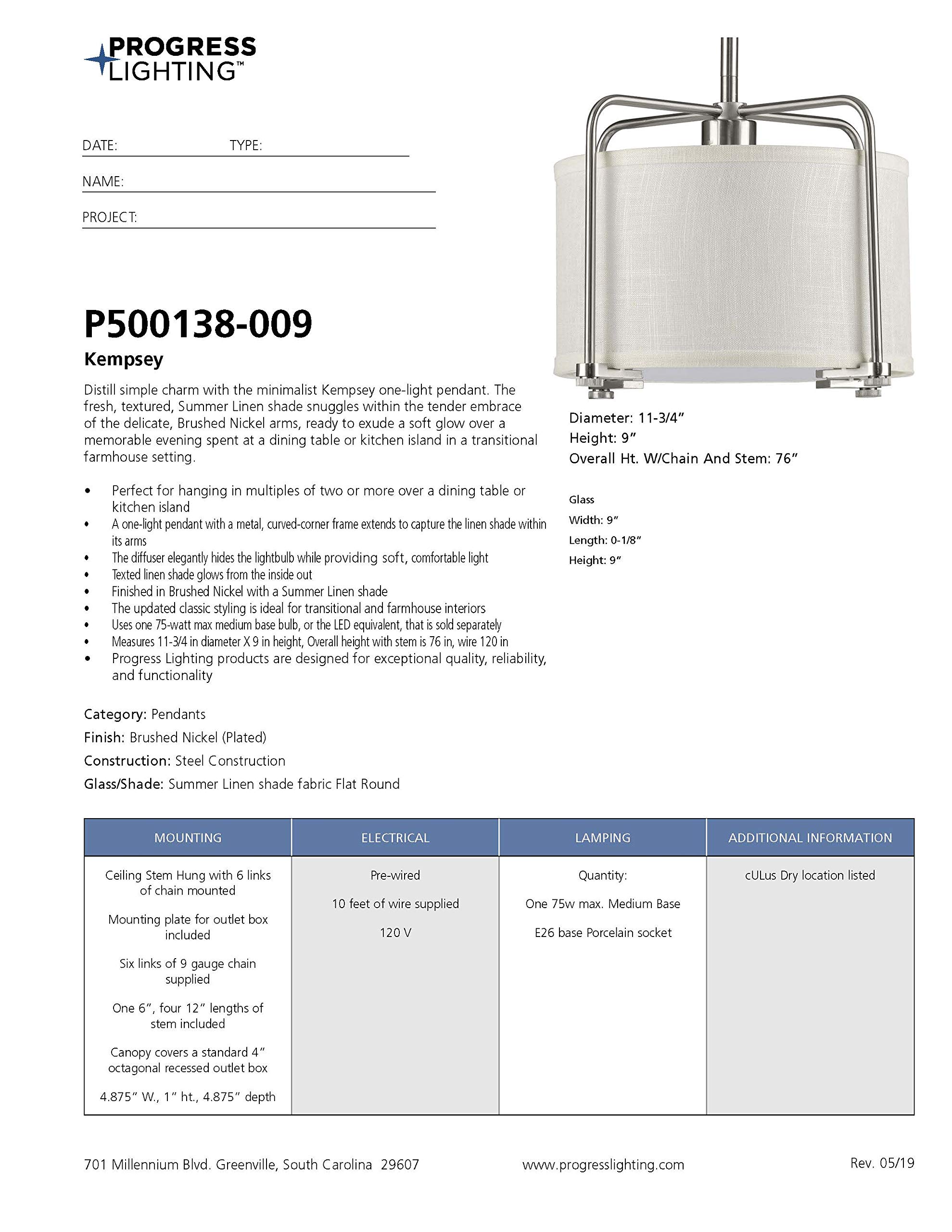 Marche Collection 4-Light Polished Nickel Grey Mylar Shade Luxe Pendant Light - Modern Dining Room Chandelier for Kitchen Island, Bedroom & Living Room Lighting