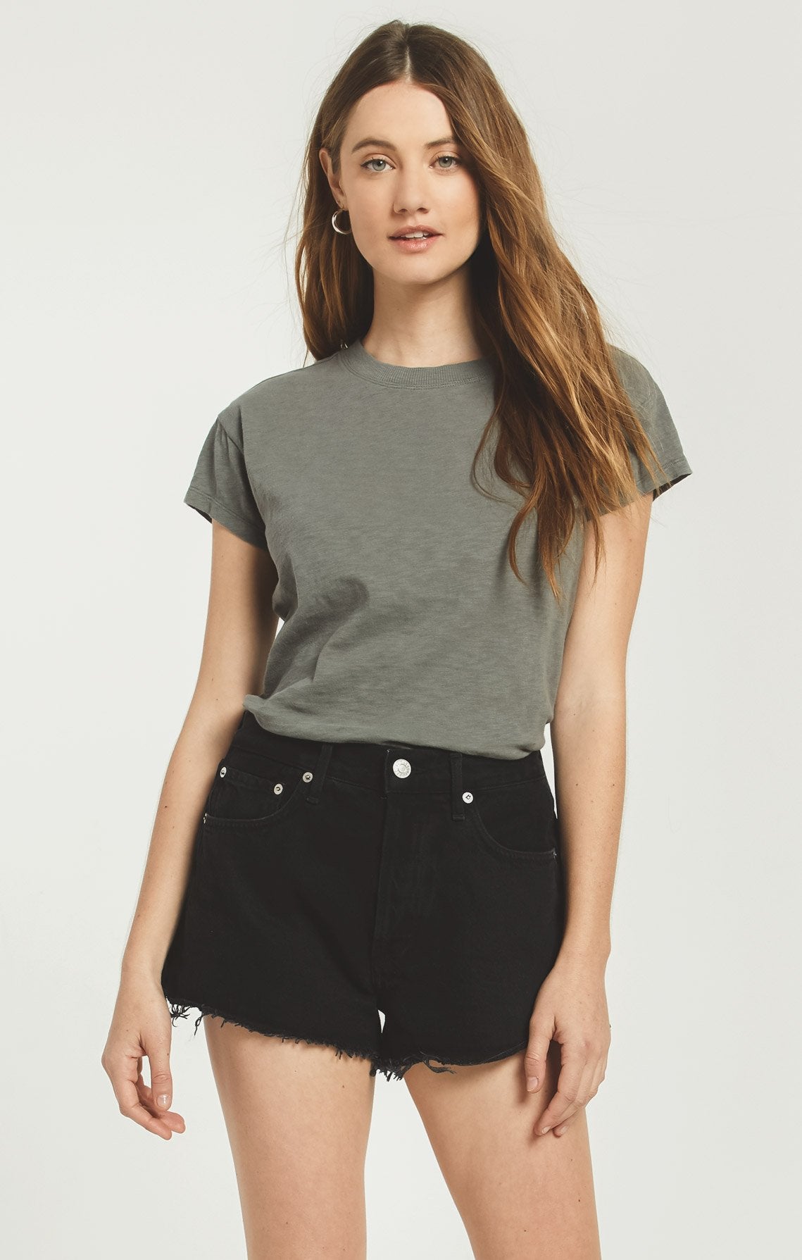 Z Supply ZT202293 Modern Slub Tee - Soft Relaxed Fit Cotton T-Shirt for Women | Casual Everyday Wear, Layering & Street Style Outfits