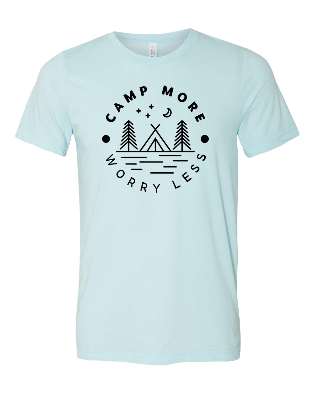 Camp More Worry Less Shirt - Comfortable Camping T-Shirt for Outdoor Enthusiasts & Adventure Lovers - Perfect for Hiking, Camping Trips & Nature Exploration