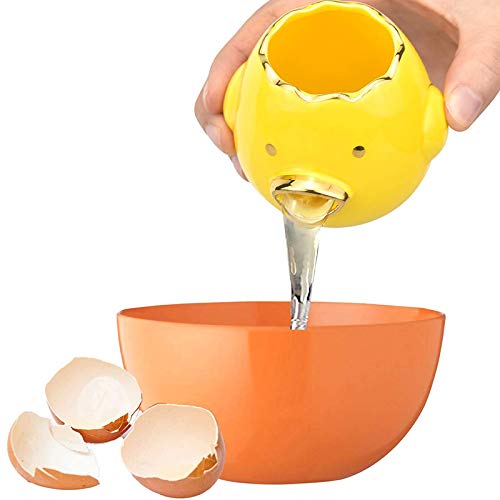 VELIHOME Ceramic Egg Separator - Cute Cartoon Design for Easy Egg Yolk & White Separation | Perfect Kitchen Gadget for Baking, Cooking & Breakfast Prep