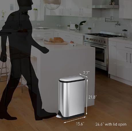 simplehuman Diaper Pail with Odorsorb System – 18L/4.8 Gallon White Stainless Steel Trash Can | Includes Odorsorb Pods & Liners | Perfect for Nursery, Baby Room & Diaper Changing Stations