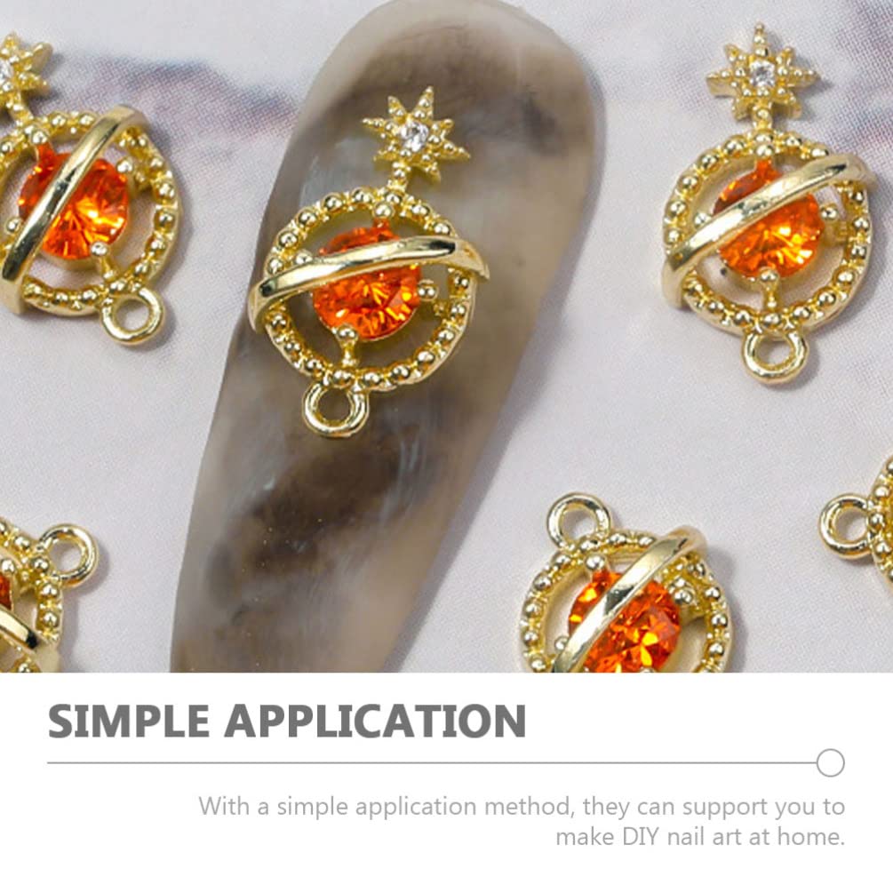 FOMIYES 6Pcs 3D Saturn Planet Nail Gems - DIY Nail Art Charms, Nail Studs for Nail Decoration | Perfect for Galaxy Nail Designs, Space Themed Manicures & Creative Nail Art Projects