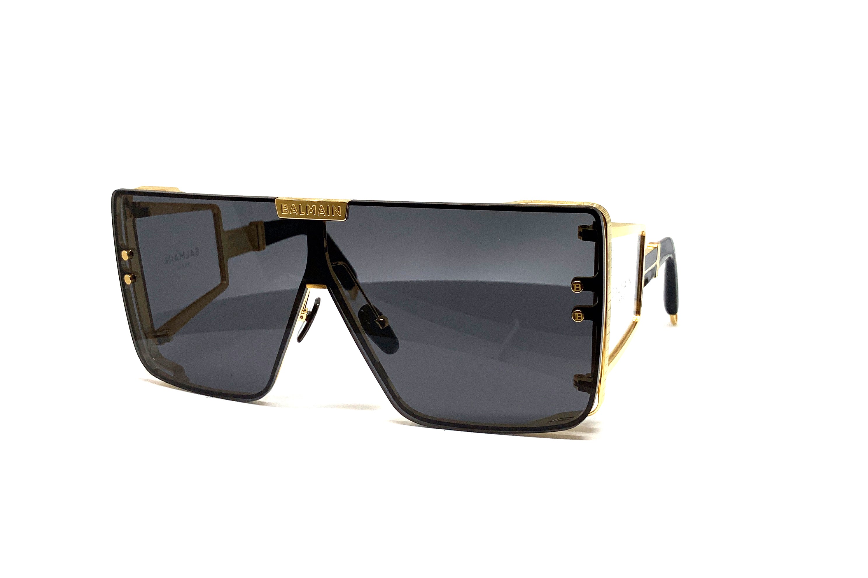 Balmain Wonder Boy Black Palladium Gold Plated Sunglasses for Men - Luxury Fashion Accessory for Outdoor, Travel & Daily Wear