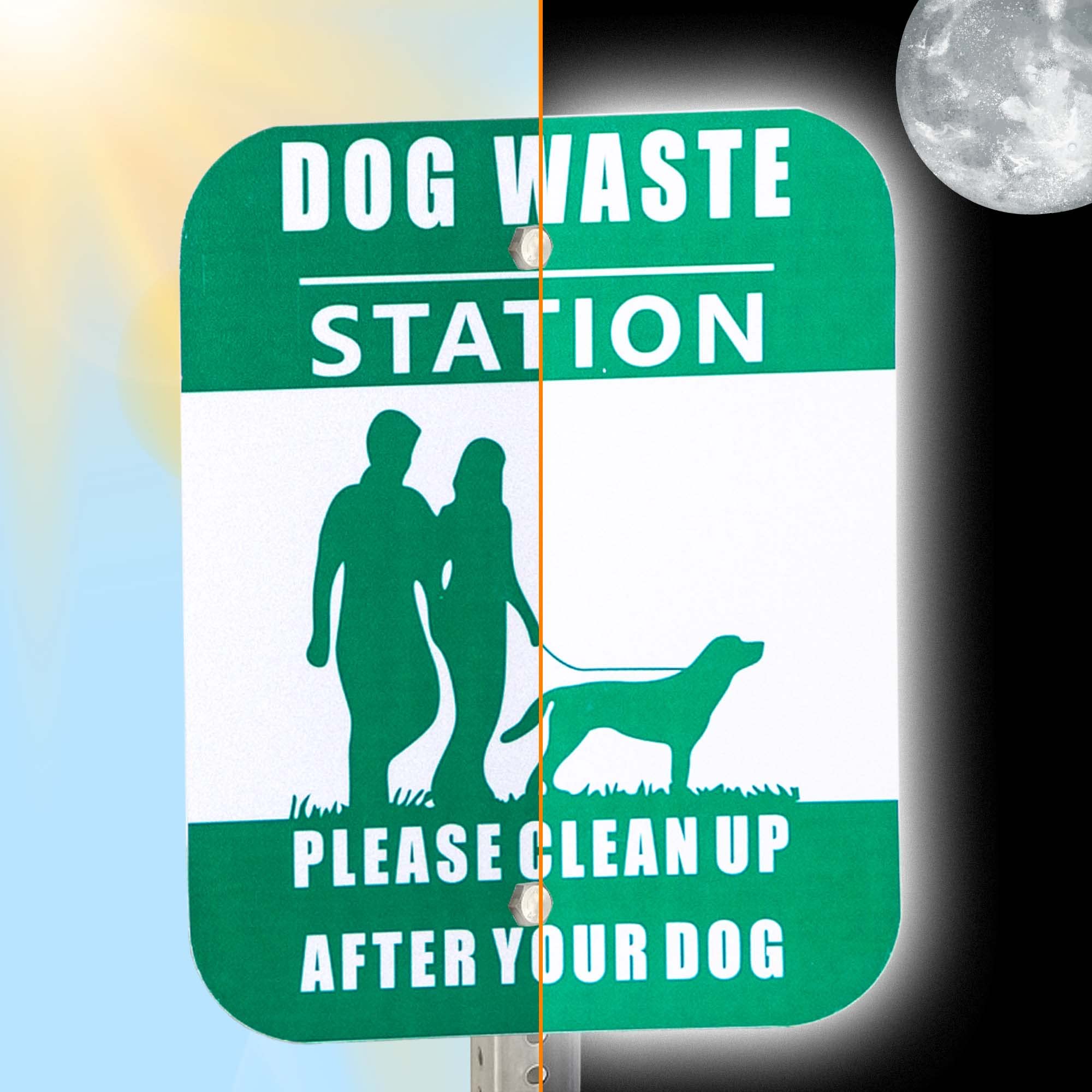 10 Gallon Aluminum Rustproof Dog Waste Station – Durable Outdoor Pet Poop Bin with Reflective Sign & Lid – Perfect for Backyards, Parks & Dog Walking Areas – Eco-Friendly Pet Waste Disposal Solution