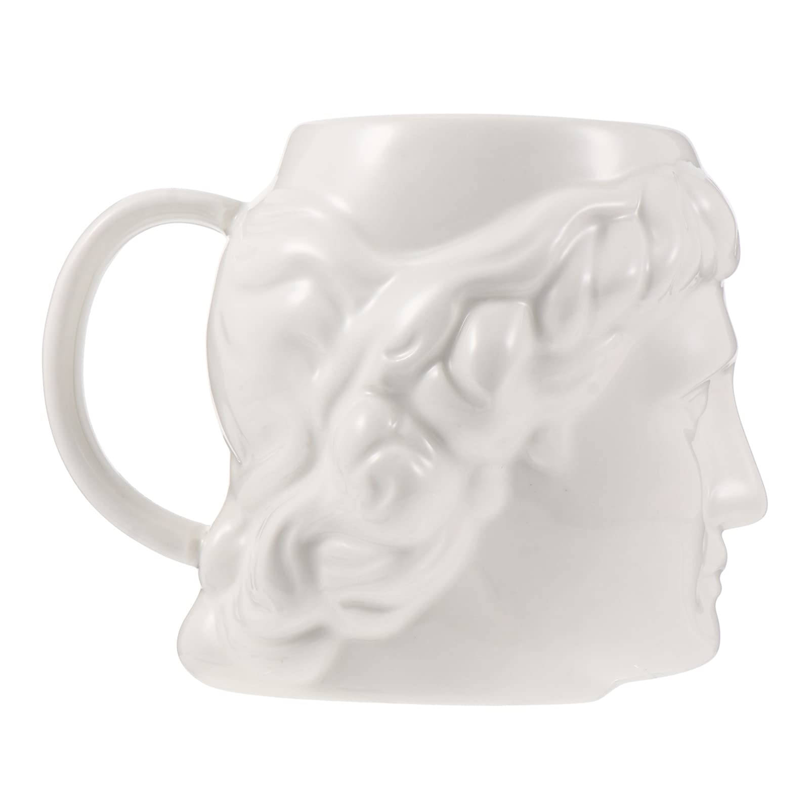 DOITOOL David Head Mug - Greek Statue Inspired Ceramic Coffee Cup for Morning Tea & Milk | Decorative Porcelain Goblet for Home & Office | Perfect Gift for Art Lovers & Coffee Enthusiasts