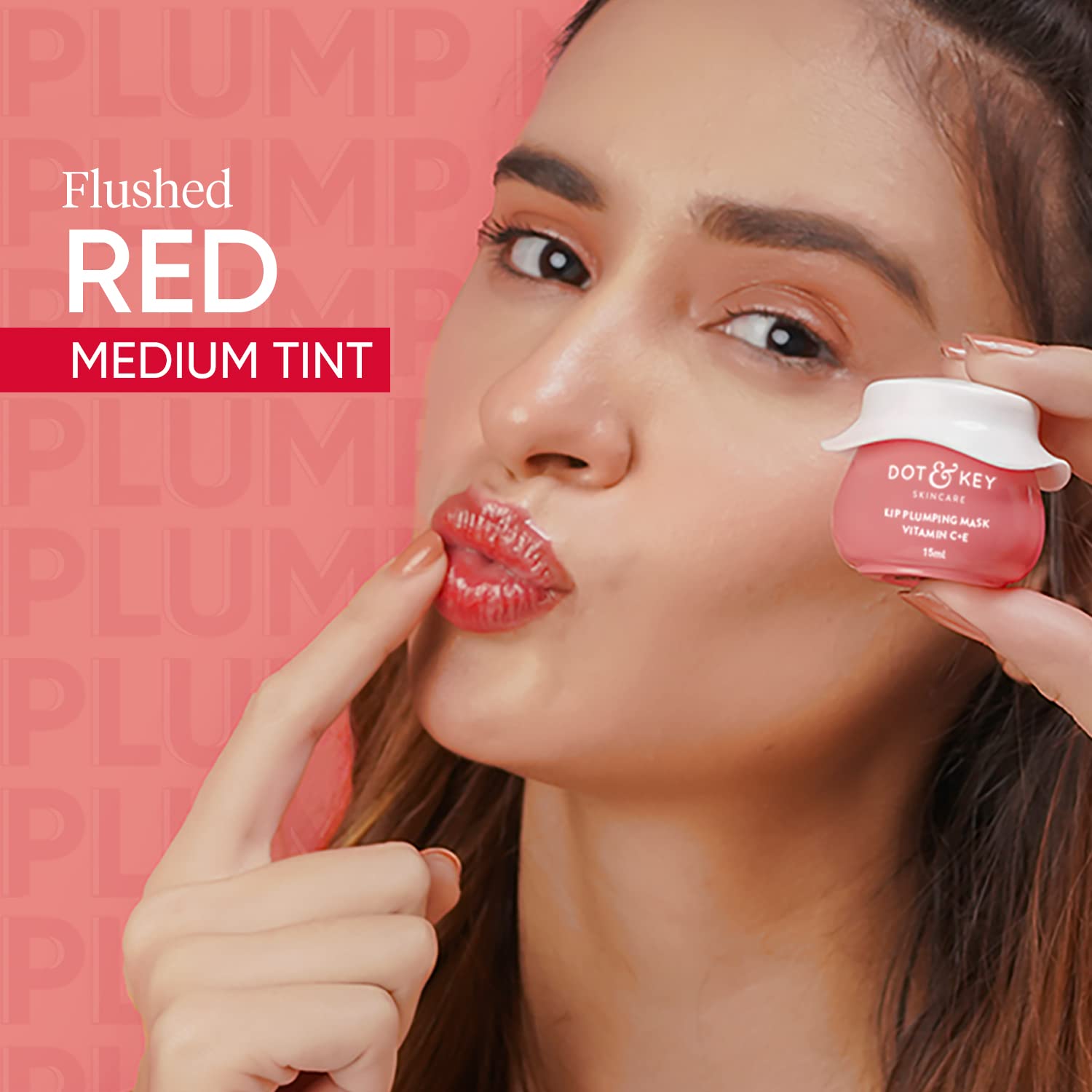 Dot&Key Lip Plumping Mask with Shea Butter & Vitamins - 15ml for Soft, Smooth Lips | Lingonberry | Night Care