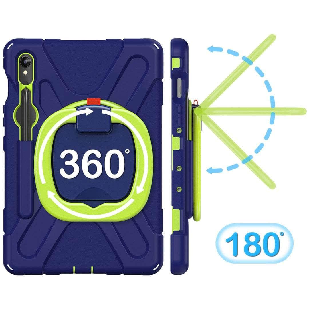 Samsung Galaxy Tab S9 Rotating Shockproof Rugged Case - 360° Swivel Stand for Work, Gaming & Outdoor Adventures