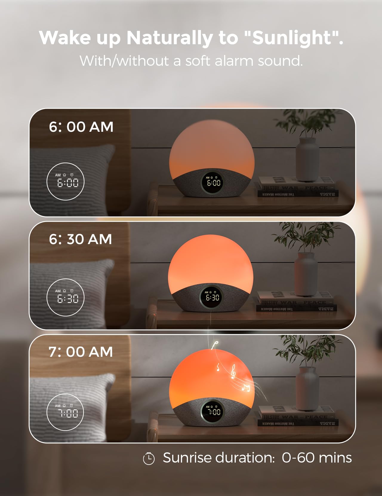 Momcozy Sunrise Alarm Clock & White Noise Machine for Adults & Babies - Dimmable Night Light, 30 Soothing Sleep Sounds, 7 Color Options - Ideal for Heavy Sleepers & Nursery Bedrooms | Perfect for Gentle Wake-Ups, Relaxation & Better Sleep