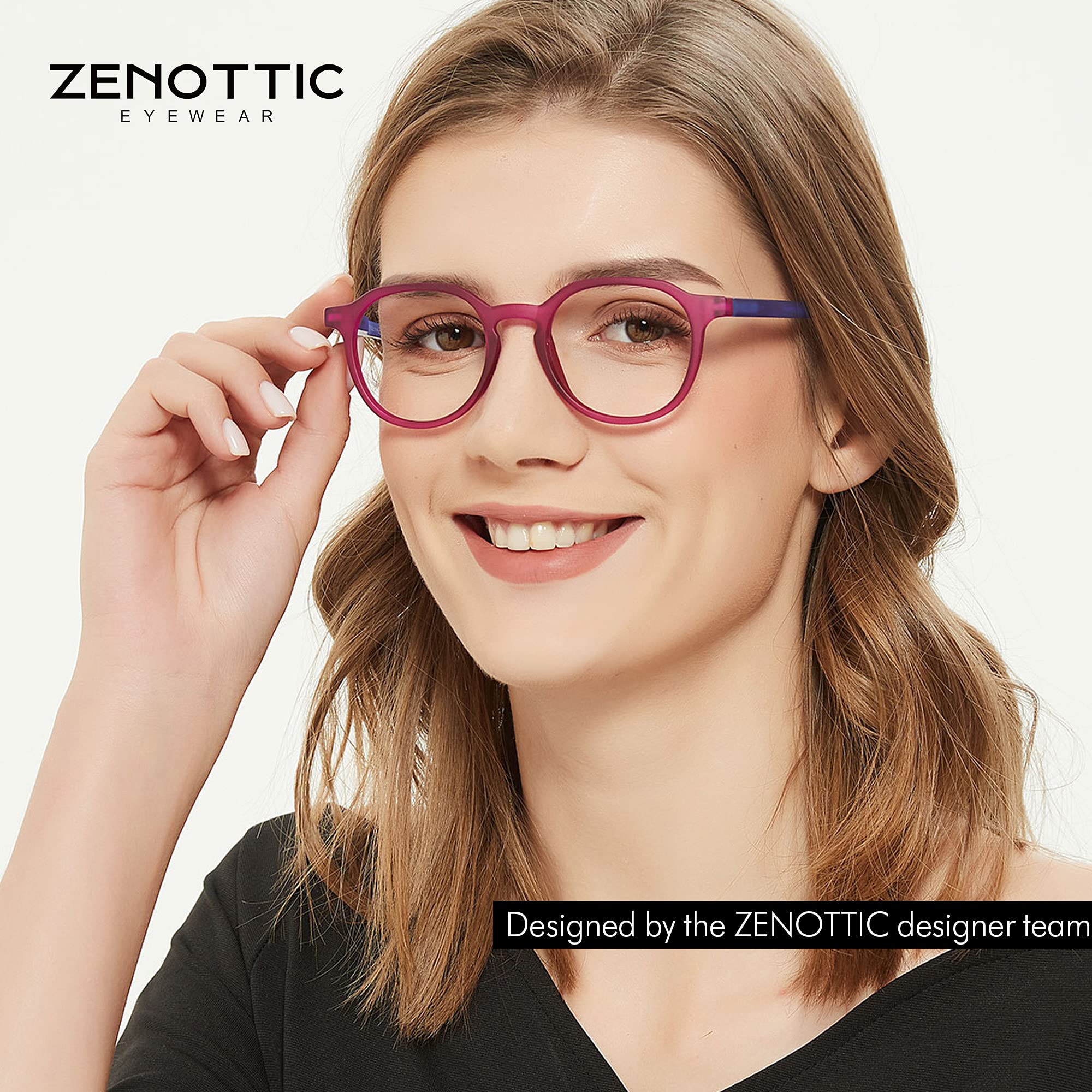 Blue Light Blocking Reading Glasses for Women & Men - Anti Eye Strain Computer Glasses with Stylish ZENOTTIC Frame | Perfect for Office Work, Gaming & Night Reading