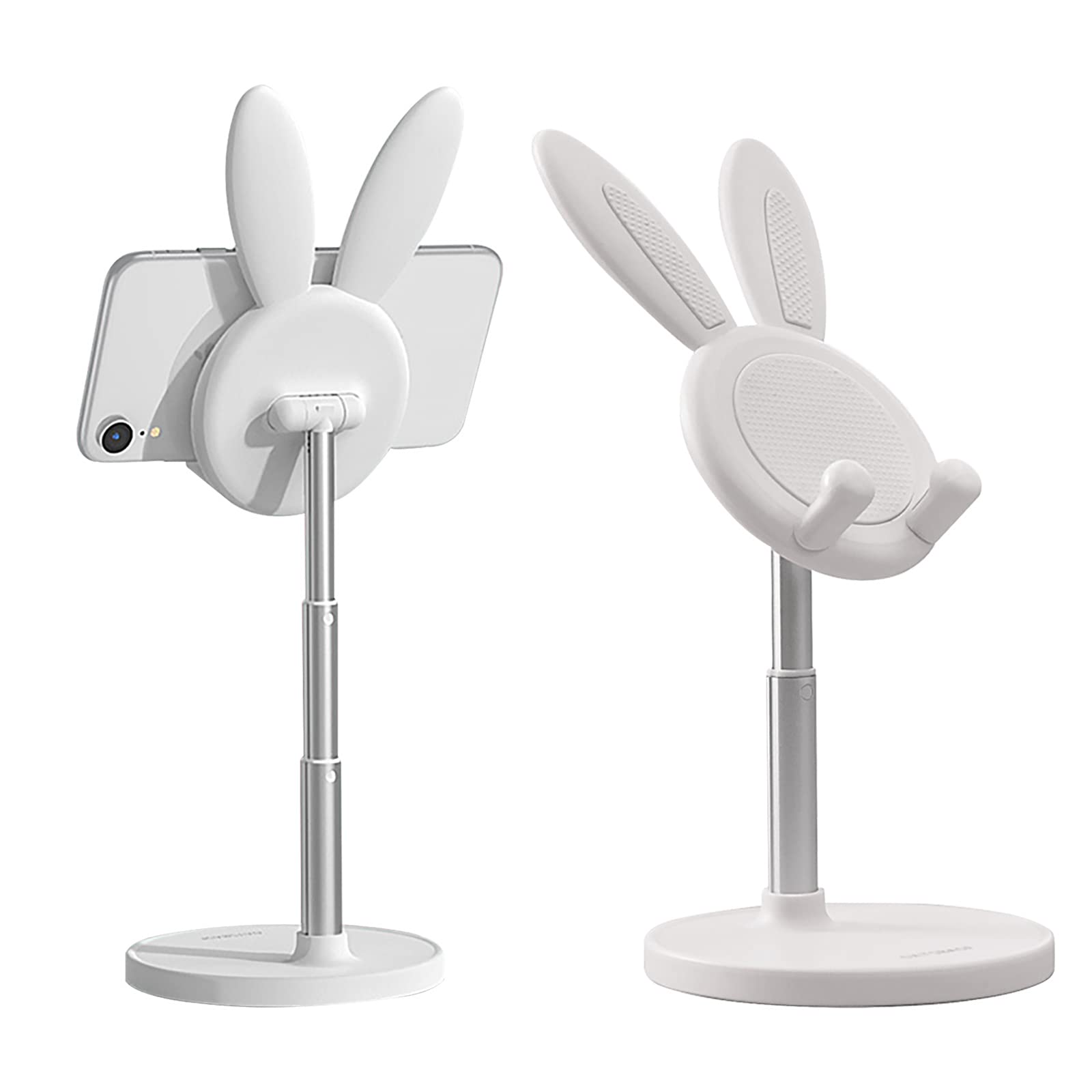 Adorable Pink Bunny Phone Stand - Adjustable Height & Angle, Universal Holder for All Smartphones & Tablets | Perfect Desk Organizer, Office Decor & Cute Gift for Women Girls | Ideal for Work, Study, Video Calls & Home Decor