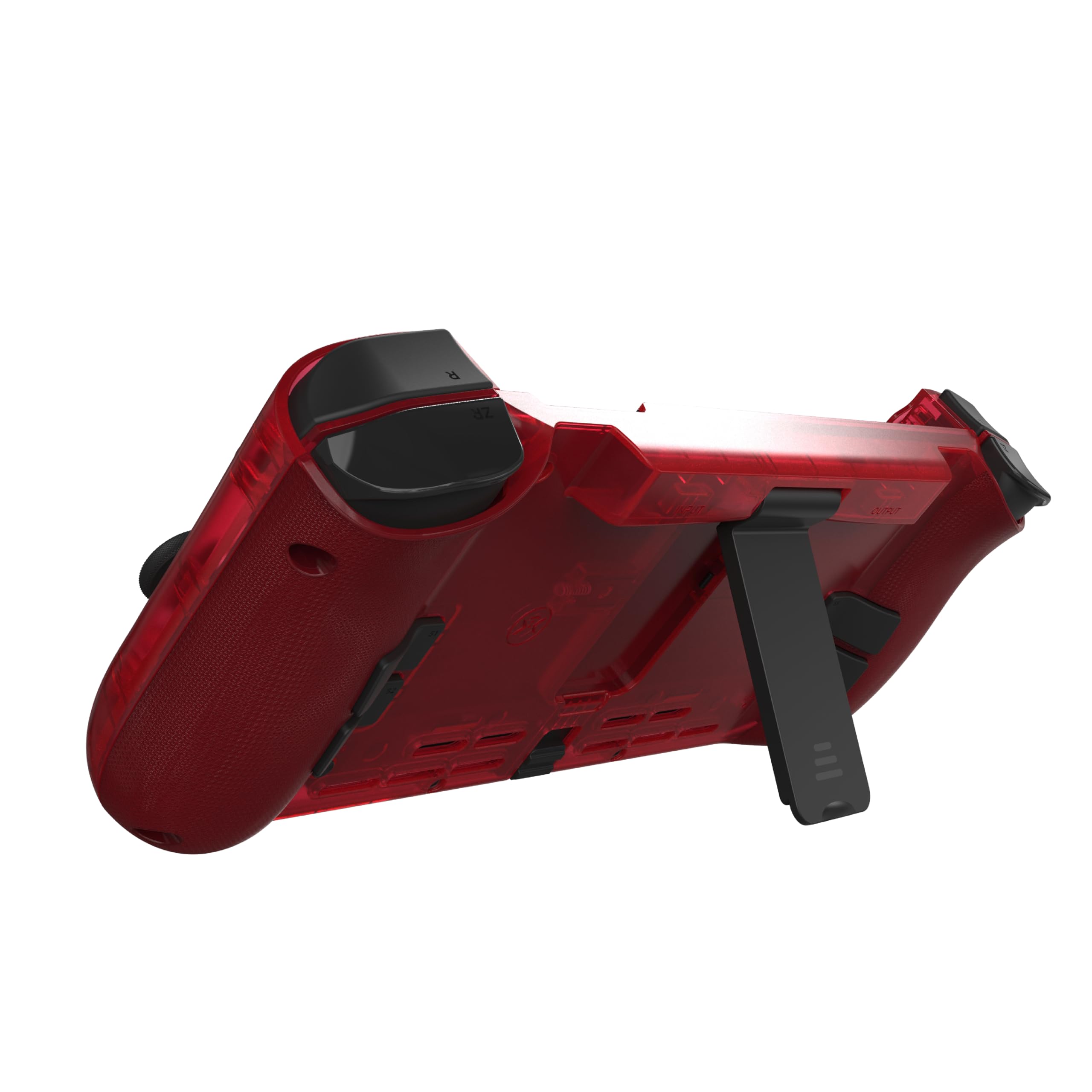 CRKD Nitro Deck Crystal Collection with Carry Case - Professional Handheld Controller with Zero Stick Drift for Nintendo Switch & OLED (Atomic Red) | Perfect for Gaming on the Go, Travel & Competitive Play