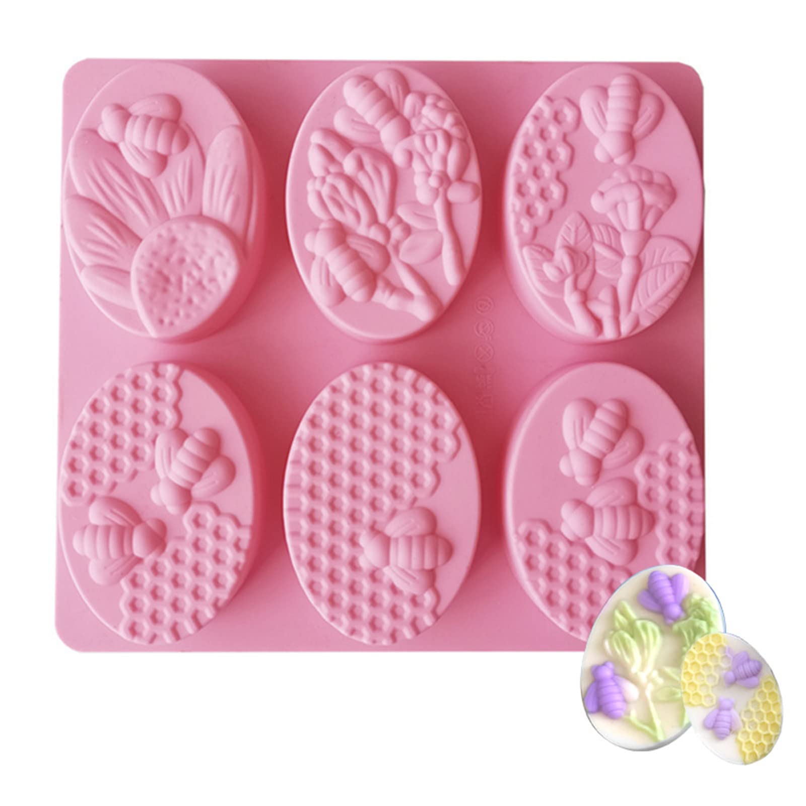 2Pcs Bee Silicone Soap Molds - Honeycomb Shaped Chocolate, Jelly & Candy Making Molds for DIY Crafts, Baking & Soap Making - Perfect for Home, Party & Gift Ideas