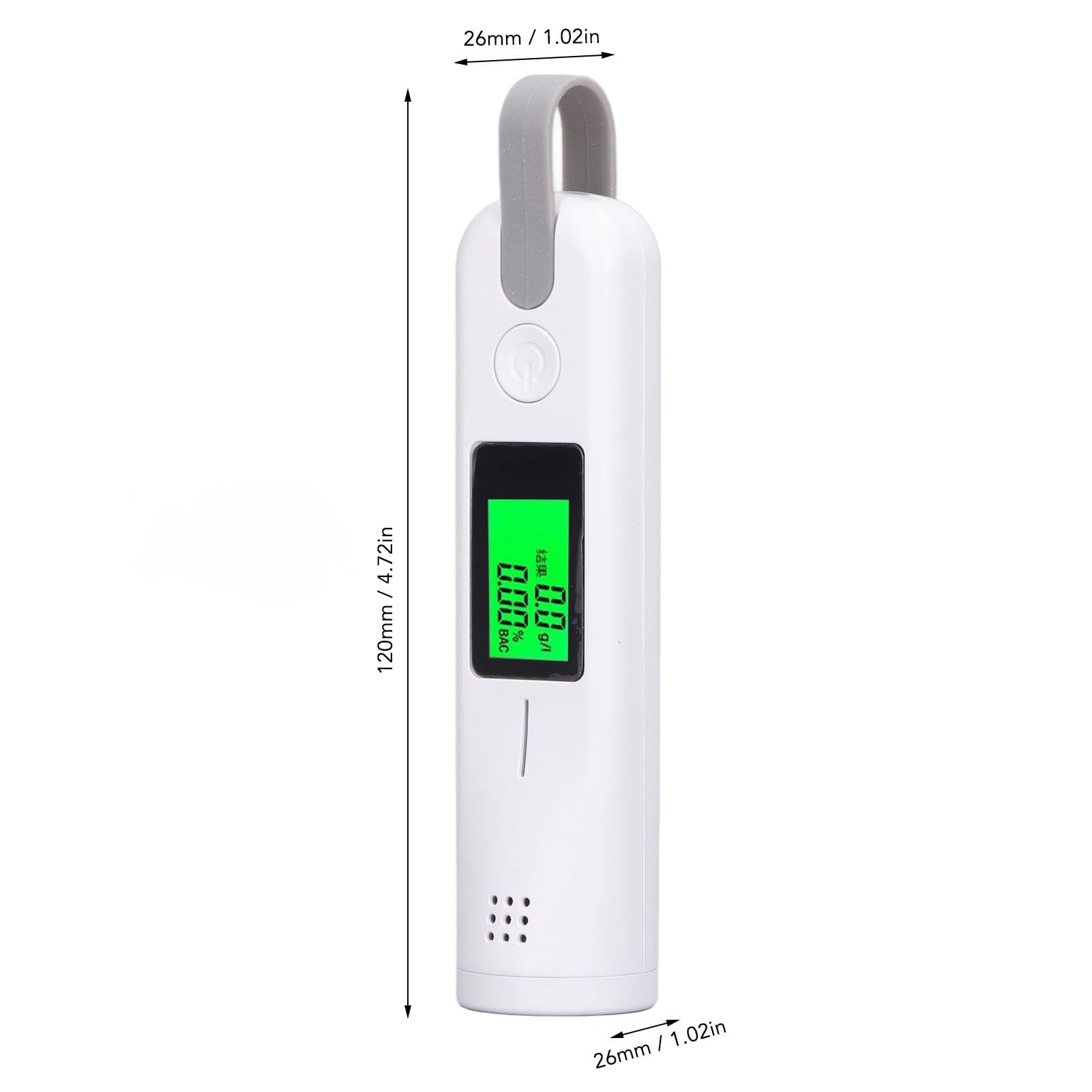 Portable Alcohol Breathalyzer Tester - Fast & Accurate BAC Detection for Personal & Professional Use - Quick Response Alcohol Content Analyzer (White) - Ideal for Road Safety, Workplace Testing & Home Use