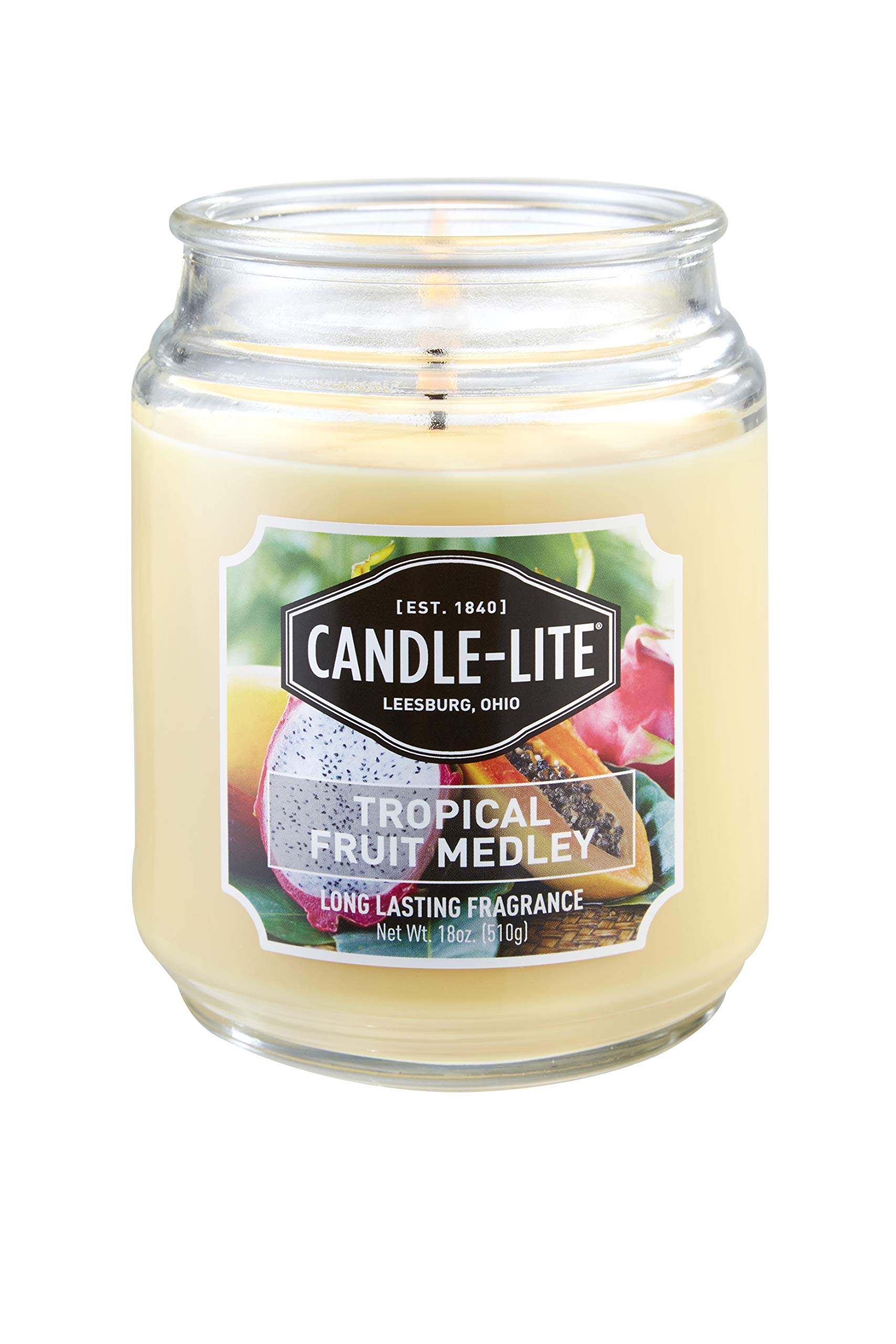 Premium Candle-Lite Scented Candle - 18oz Tropical Fruit Medley Aromatherapy Candle with Single Wick, Yellow Home Decor | Perfect for Relaxation, Spa Nights & Creating Cozy Atmosphere