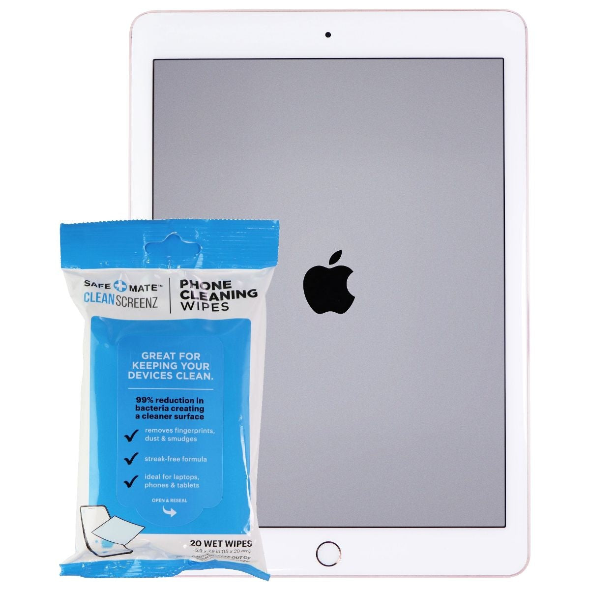 Apple iPad Pro 9.7-inch 1st Generation 128GB WiFi Tablet - Rose Gold (Renewed/Refurbished) + Free Screen Cleaning Wipes | Perfect for Work, Study & Entertainment