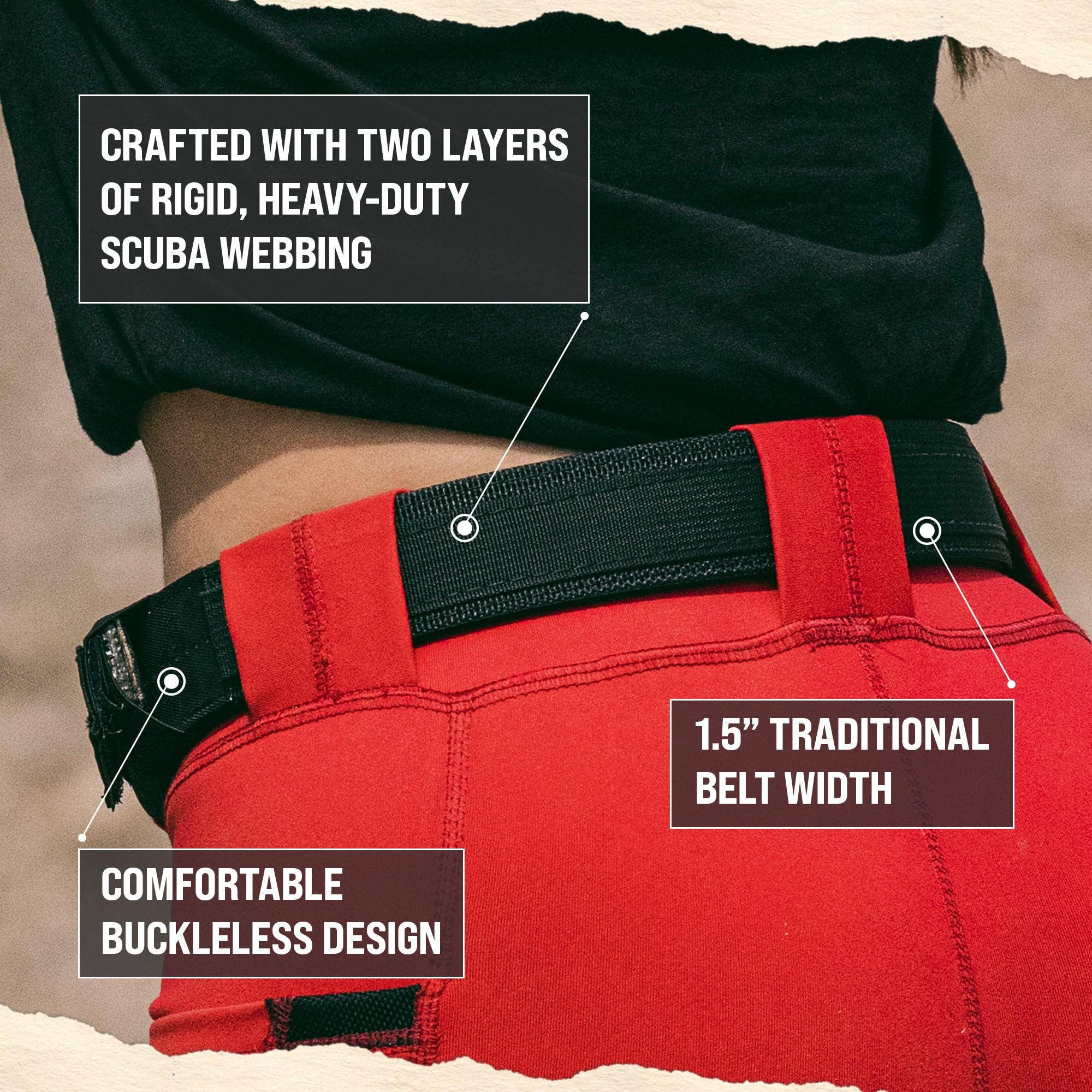 We The People Holsters - Falcon Buckleless Tactical Gun Belt for Concealed Carry - Durable CCW Belt for Men & Women - Perfect for Everyday Wear, Range Training & Outdoor Activities