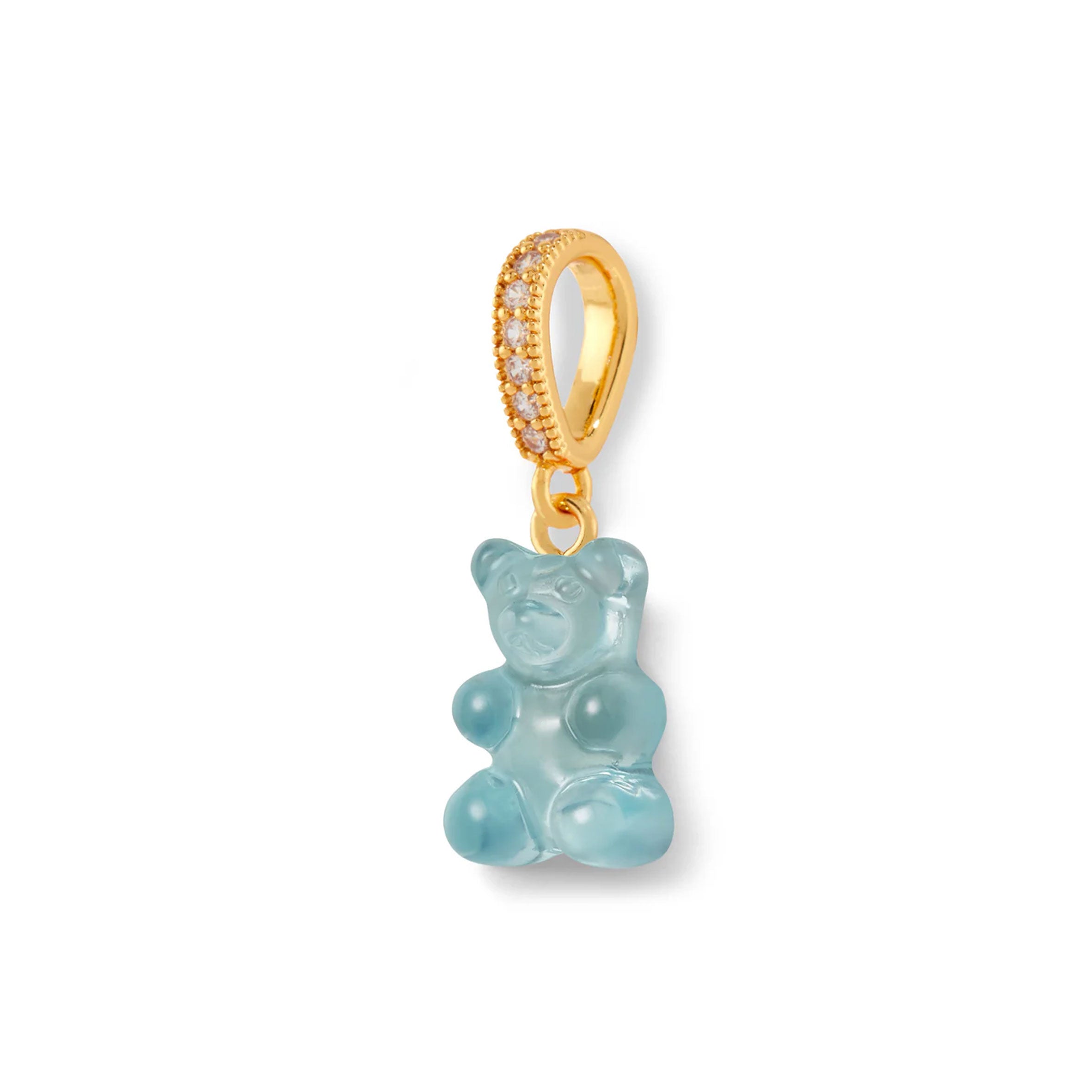 Nostalgia Bear Translucent Pendant Necklace with Pave Gold Connector - Perfect for Gifts, Anniversaries & Everyday Elegance