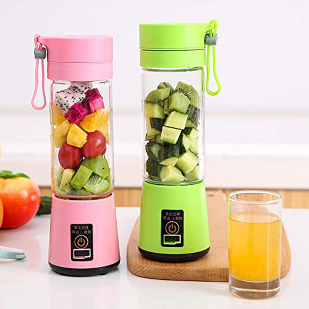 Portable USB Rechargeable 4-Blade Electric Juice Blender for Fruits & Vegetables - Perfect for Smoothies, Shakes & Healthy Drinks at Home, Office or Travel