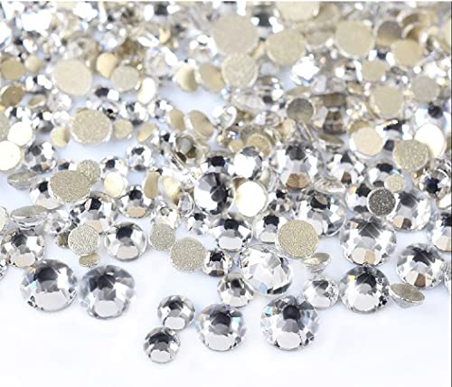 100pcs Crystal AB Rhinestones for Nail Art - Shiny Flatback Gems for 3D Nails & DIY Manicure - Party & Wedding Decor