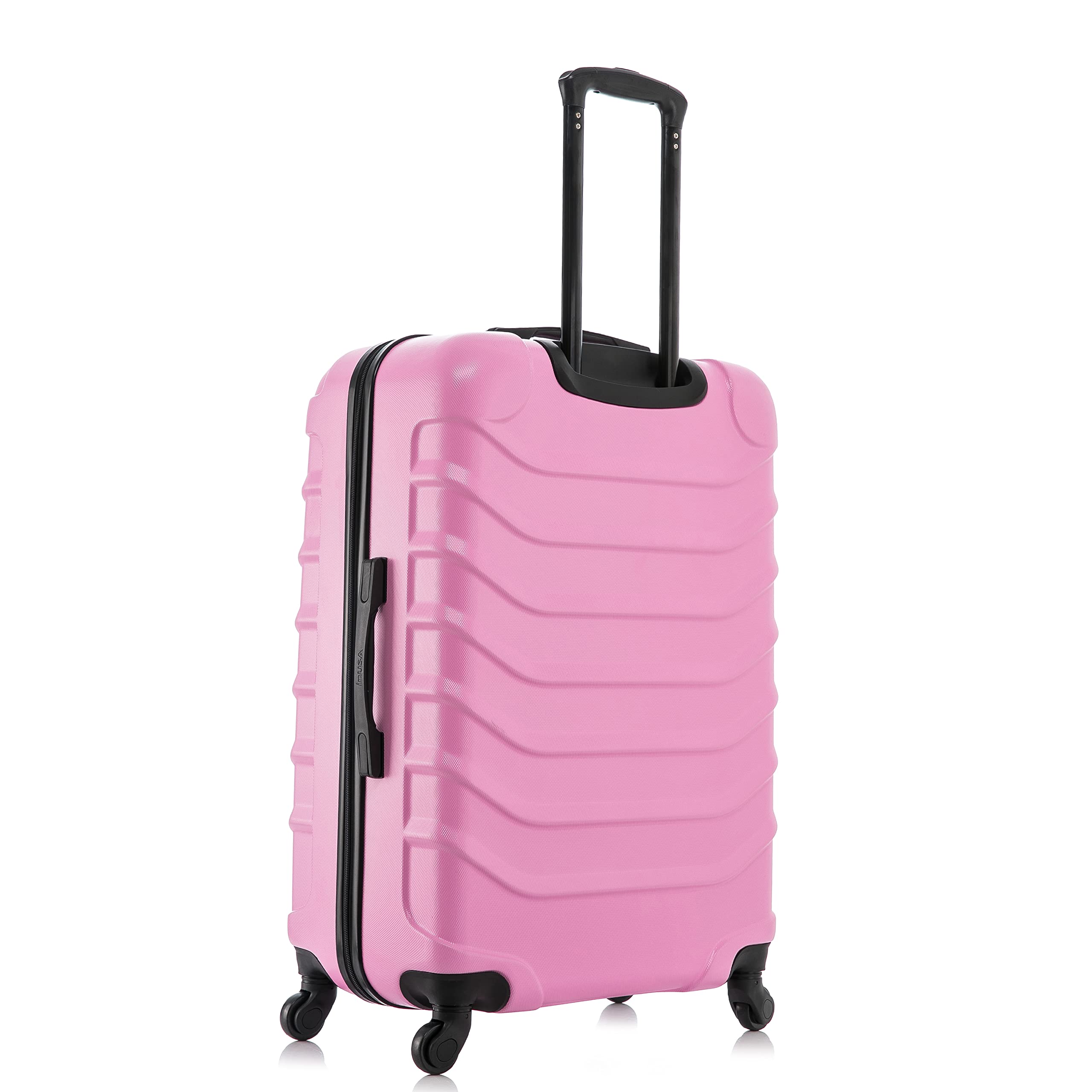 InUSA ENDURANCE 3-Piece Lightweight Hardshell Luggage Set with Spinner Wheels (20in, 24in, 28in) - Durable Expandable Suitcase with Trolley Handle for Air Travel, Business Trips & Family Vacations - Pink