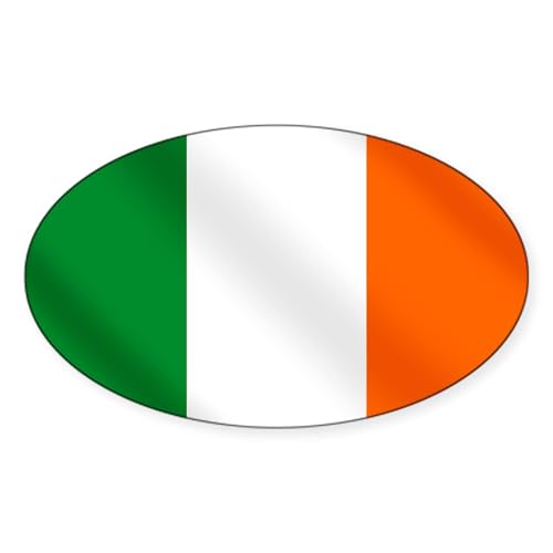 White - Irish Flag of Ireland Oval Sticker