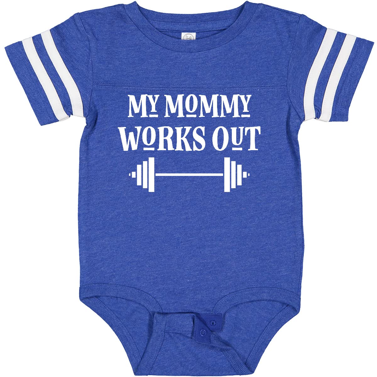 Inktastic Fitness Mommy Works Out Baby Bodysuit - Cute Workout Outfit for Active Moms & Babies, Perfect for Gym, Yoga & Mother-Child Bonding Time