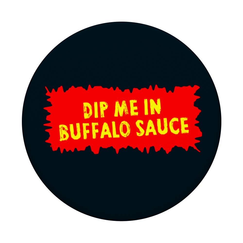 Spicy Buffalo Sauce Hot Chicken Wings PopSockets PopGrip - Interchangeable Phone Grip for iPhone, Samsung & Tablets | Perfect for Gaming, Texting & Taking Selfies