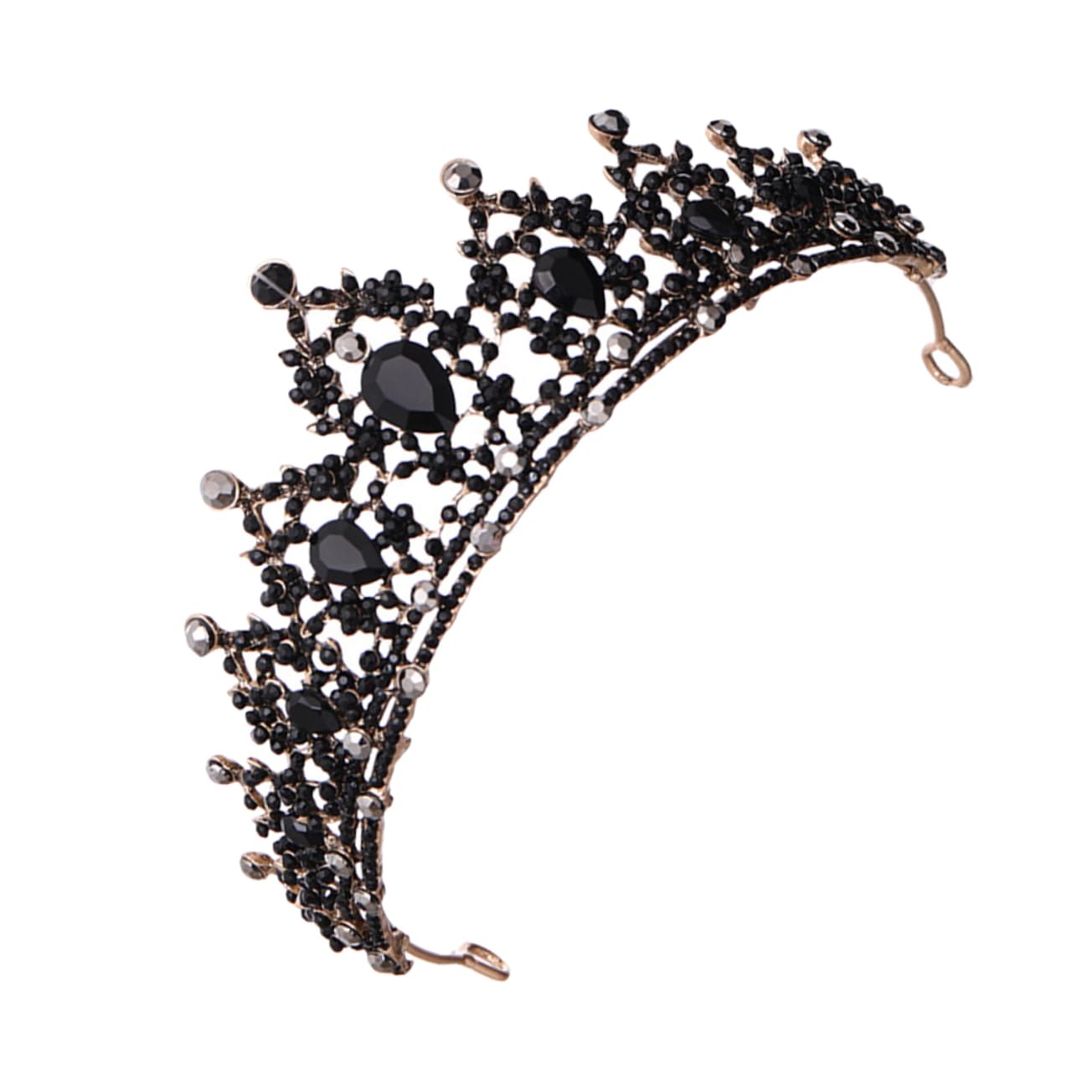 ABOOFAN Black Rhinestone Crown Tiara for Women - Elegant Wedding Bride Headpiece, Rhinestone Queen Headdress for Bridal, Christmas Stocking Stuffers - Perfect for Weddings, Parties, and Special Occasions