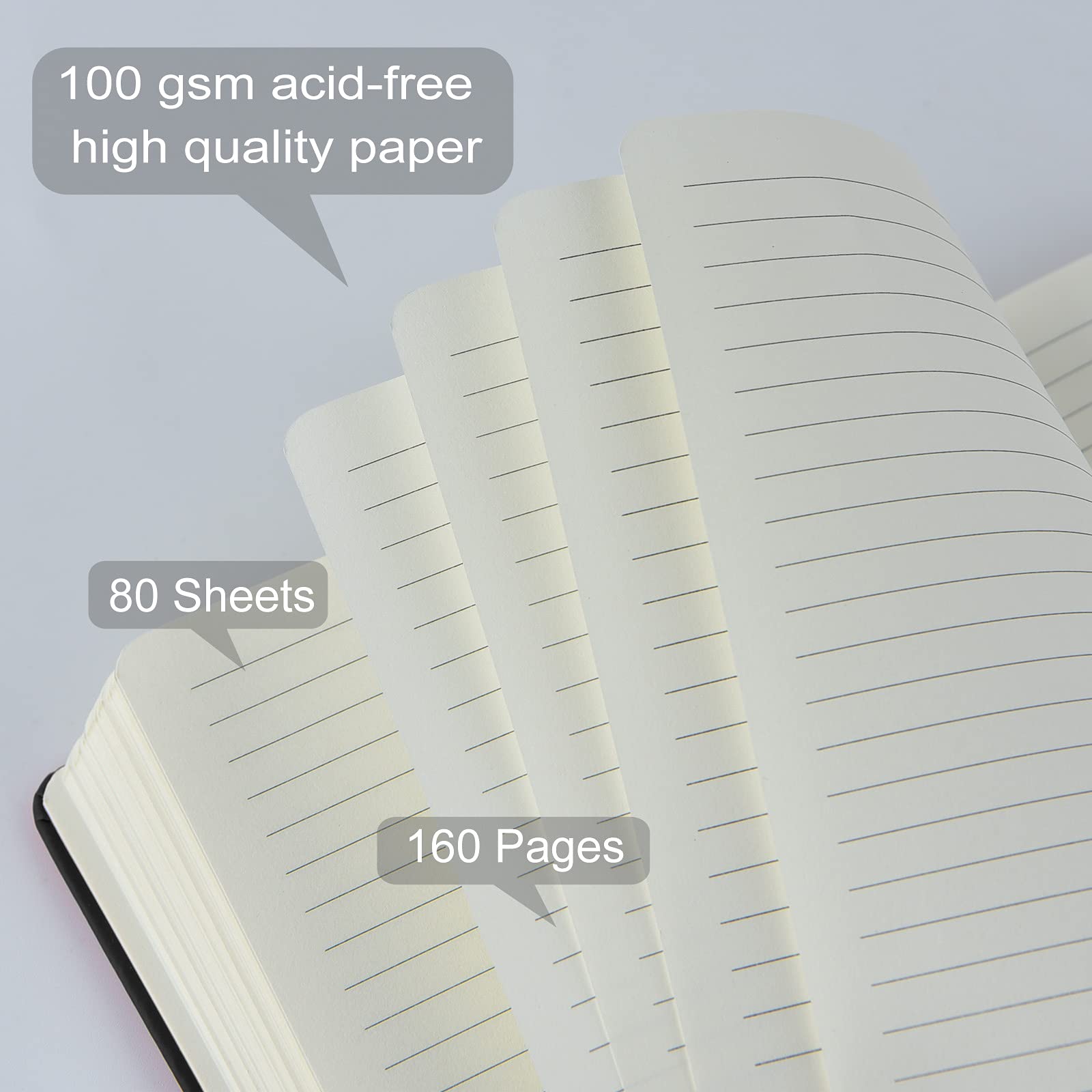 Coopay 24 Pack A5 Lined Hardcover Notebooks - 160 Pages, 100GSM Thick Paper, 8.3 x 5.5 Inch Leather Journals for Writing, Office, School & Business | Bulk Journals for Men & Women | Perfect for Note Taking, Journaling & Meetings (Black)