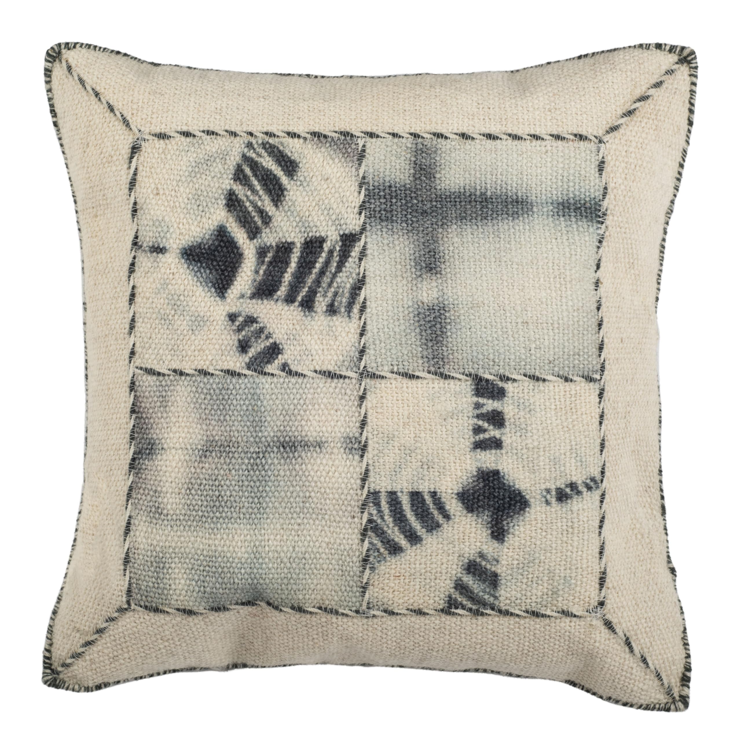 SAFAVIEH Dip-Dye Quartre Patch Seasalt Throw Pillows (Set of 2) - 24-Inch Decorative Cushions for Sofa, Bed & Living Room