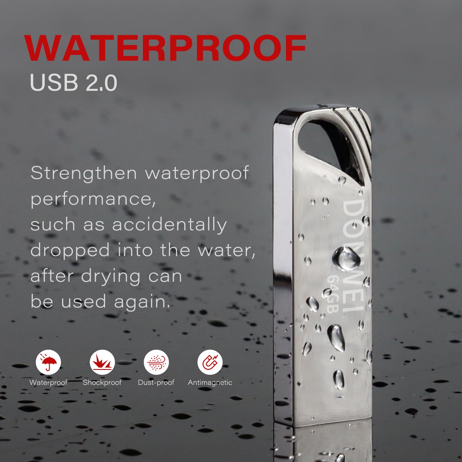 64GB USB Flash Drive, Silver Pen Drive - High-Speed USB 2.0 Memory Stick for Data Storage, File Transfer, Backup - Perfect for Office, School, Home & Travel Use