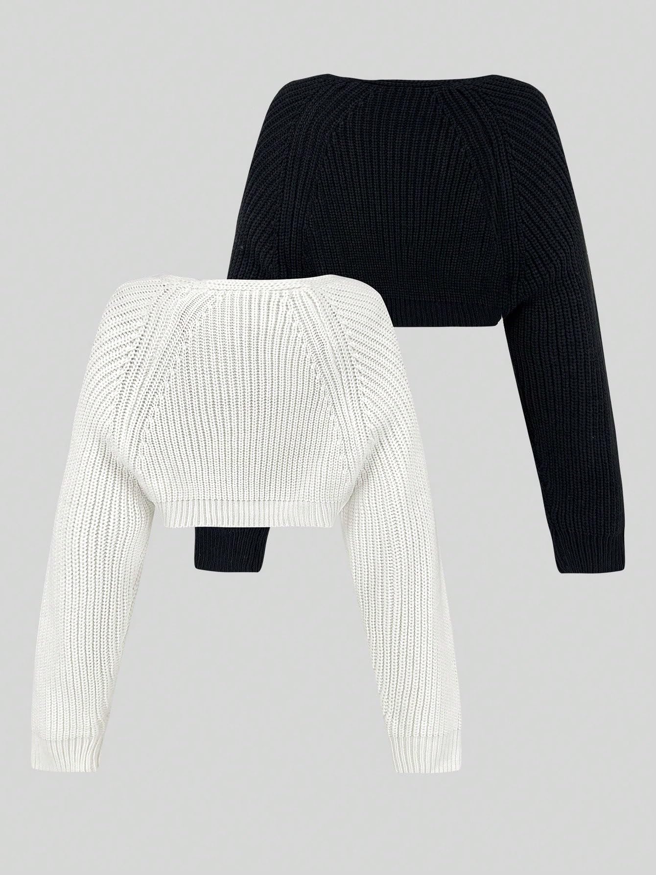 Women's 2 Pack Long Sleeve Knit Bolero Shrug Cardigan - Cropped Sweater for Fall Outfits | Perfect for Layering, Office Wear & Casual Chic Looks