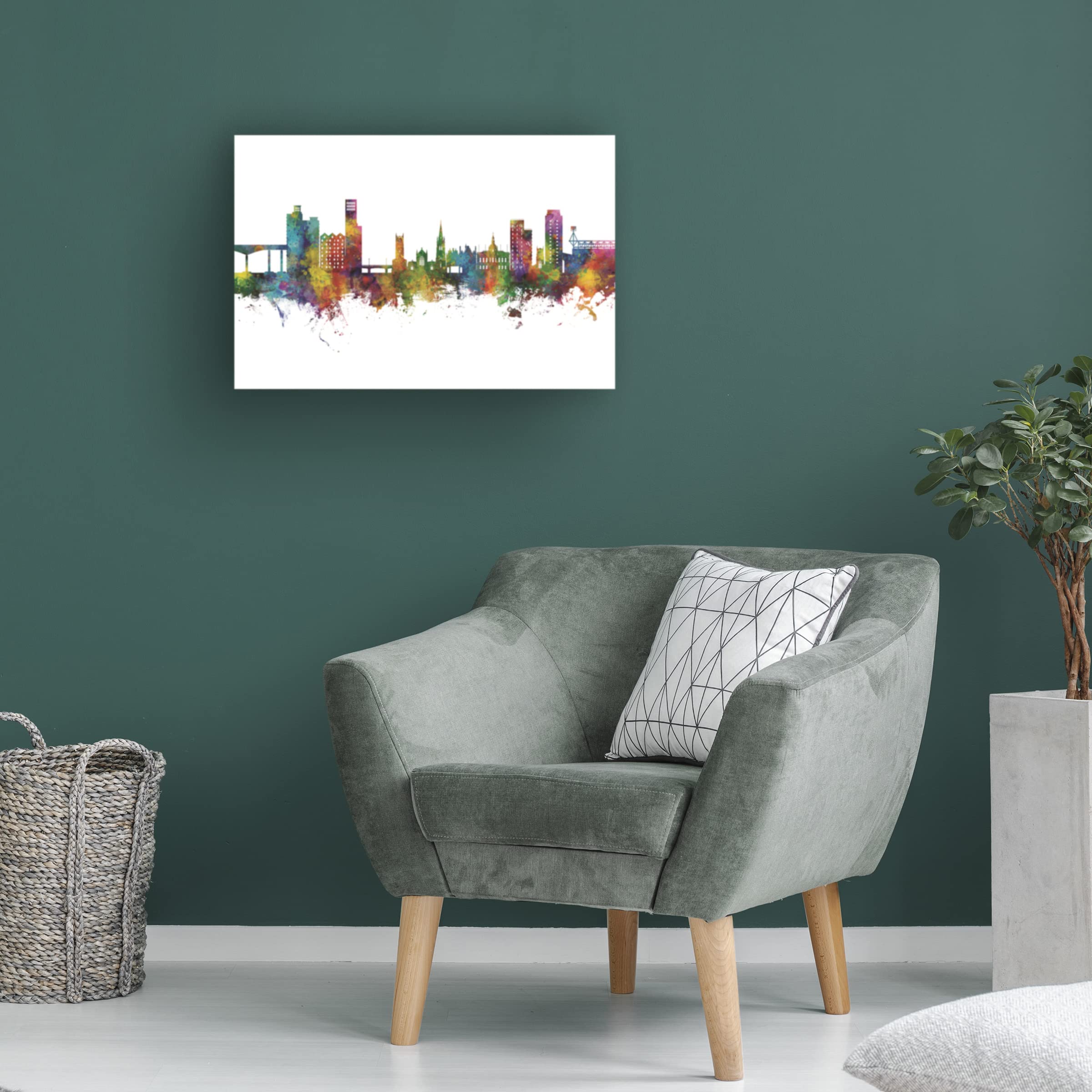 Michael Tompsett Ipswich England Skyline Canvas Art Print - Premium Wall Decor for Living Room, Bedroom & Office | Trademark Fine Art Collection