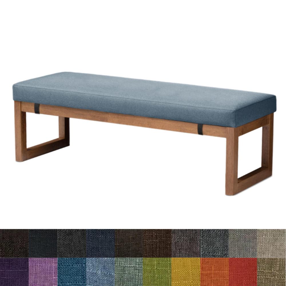 Kimgull 55.1x21.7x1.97 Inch Rectangle Bench Cushion - Washable Removable Long Chair Pad with Non-Slip Backing, Indoor Outdoor Bench Seat Cover for Garden, Patio, Swing, Chaise Lounge - Sky Blue | Perfect for Porch, Deck, Poolside & Backyard Relaxation