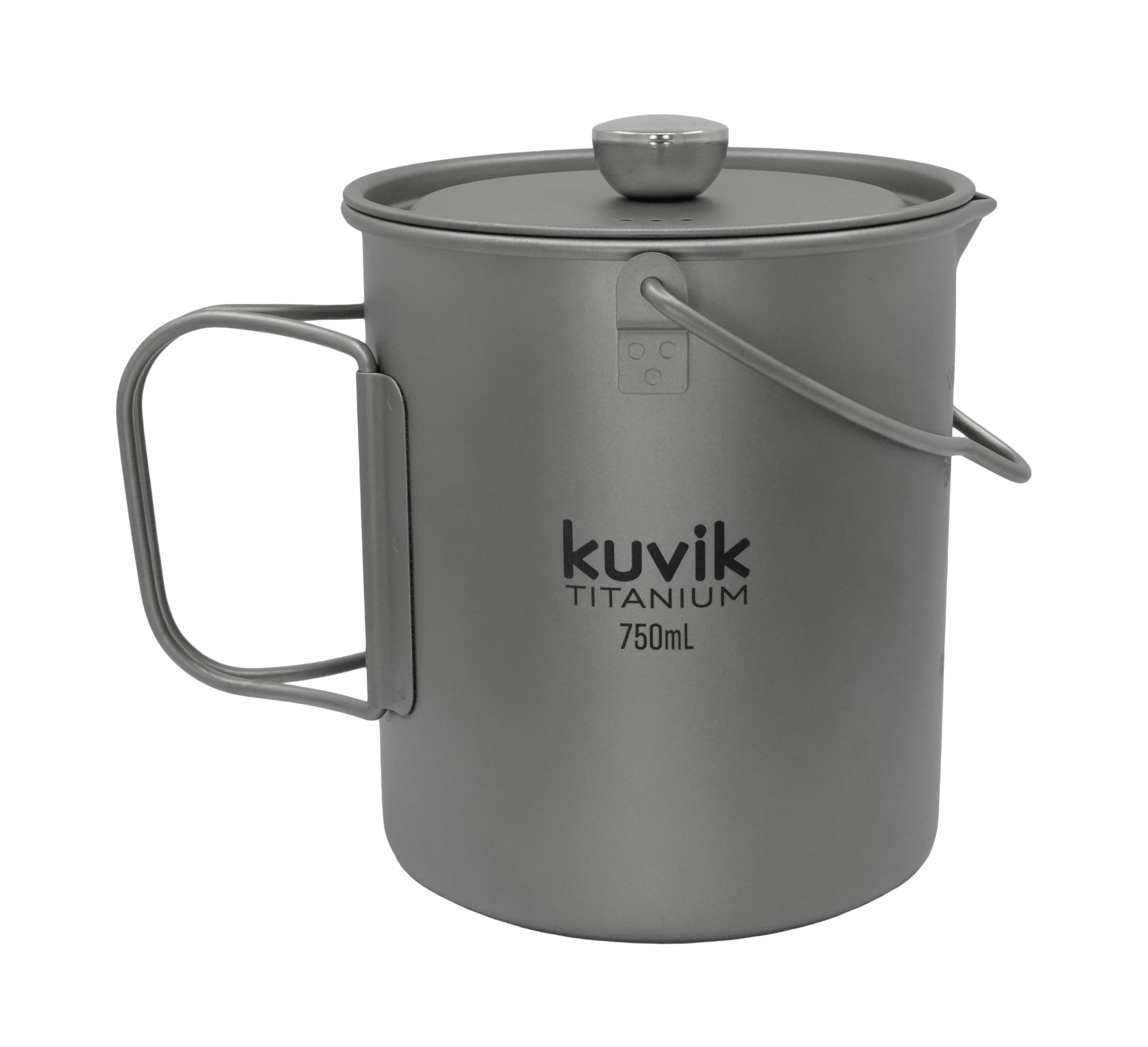 Kuvik Titanium French Press 750ml (25.4 oz) - Ultralight Compact Coffee Maker for Backpacking, Camping & Travel - Perfect for Outdoor Adventures & Home Brewing