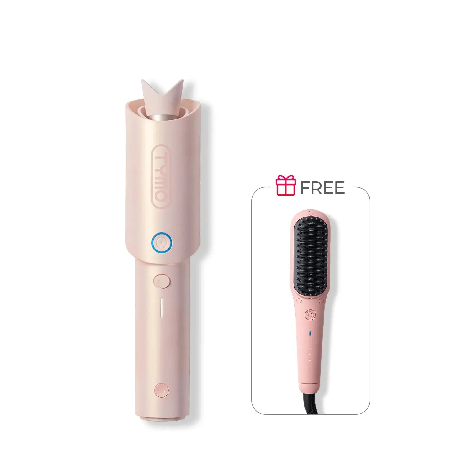 CURLGO Ionic Mini Pink Hair Straightener - Free Gift Included | Professional Flat Iron for Smooth & Shiny Hair at Home or Salon