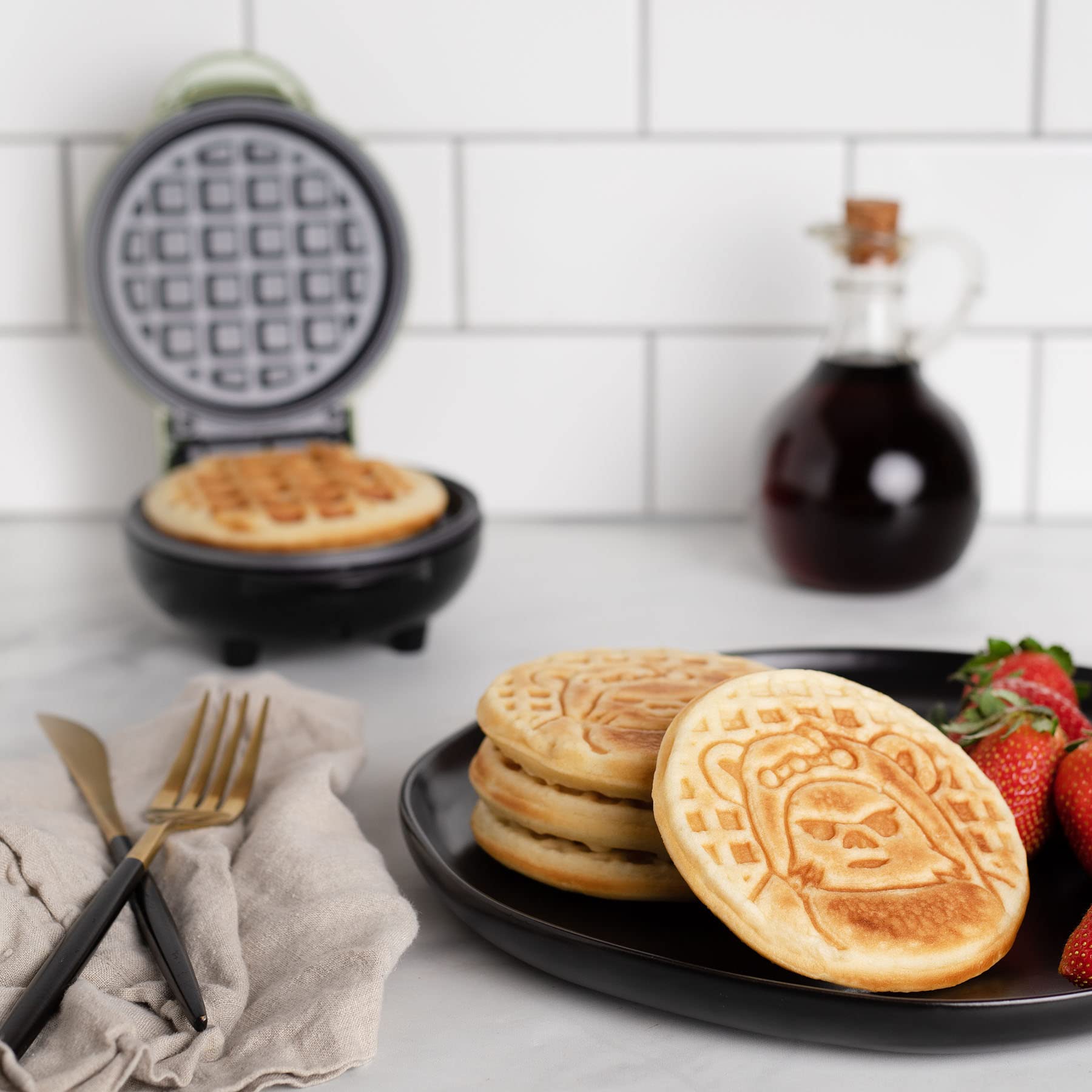 Star Wars Mini Ewok Waffle Maker - Fun Star Wars Kitchen Appliance for Kids & Adults - Perfect for Breakfast, Parties & Star Wars Fans