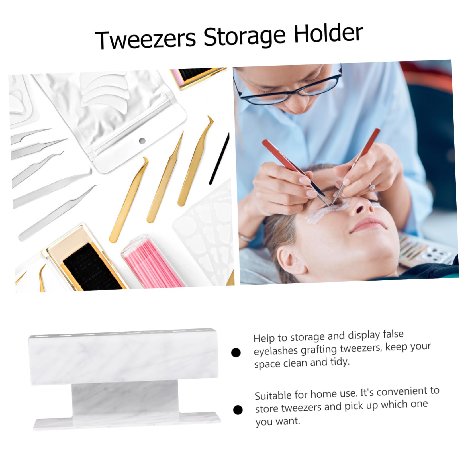 Professional Acrylic Eyelash Tweezer Holder & Organizer - MAGICLULU Lash Extension Tools for Tweezers, Fans, Lash Trays & Storage | Perfect for Salon, Spa & Home Use