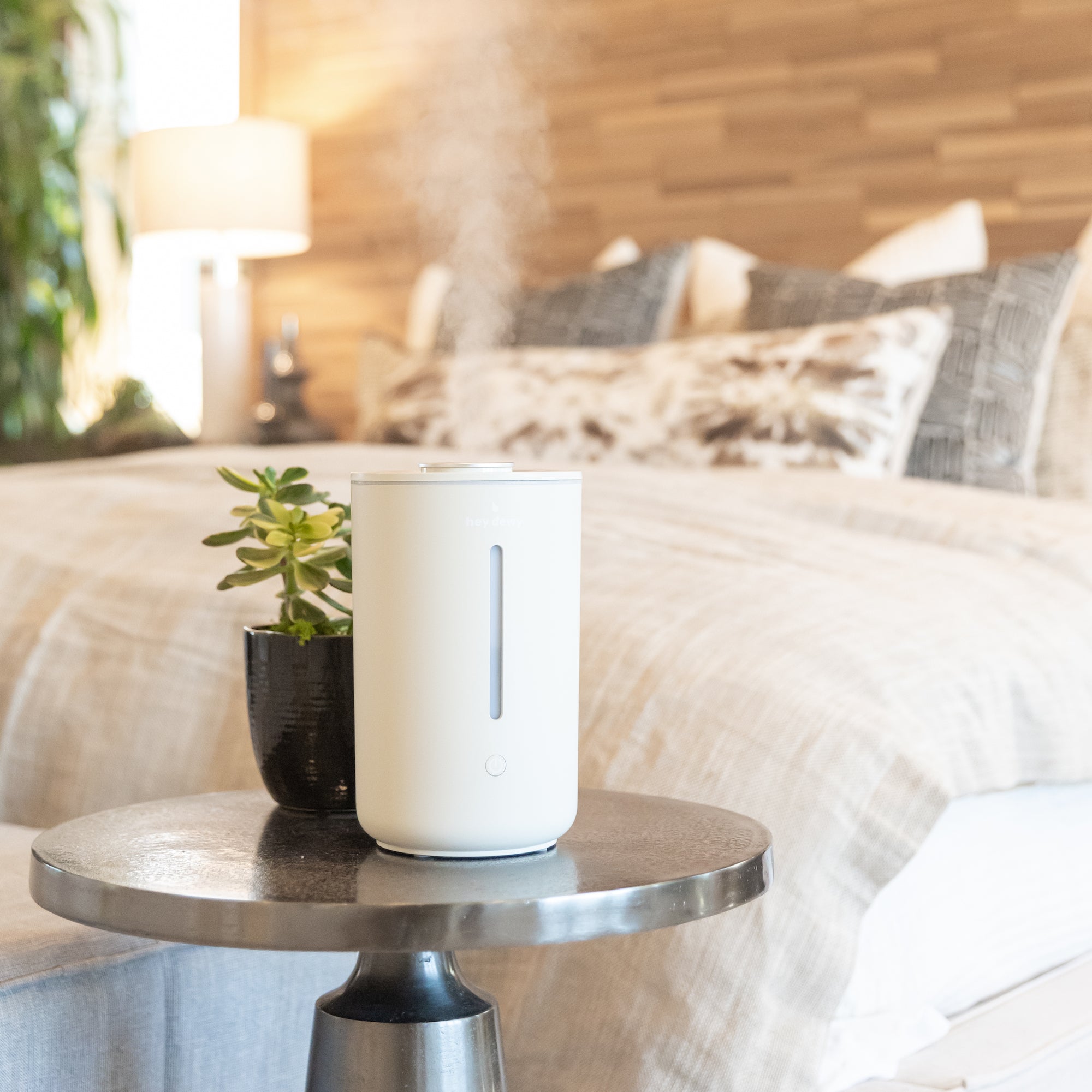 Hey Dewy Wellness Humidifier - Ultrasonic Cool Mist Humidifier for Bedroom, Nursery & Office - Quiet Air Moisturizer with Essential Oil Diffuser for Dry Skin, Allergies & Better Sleep